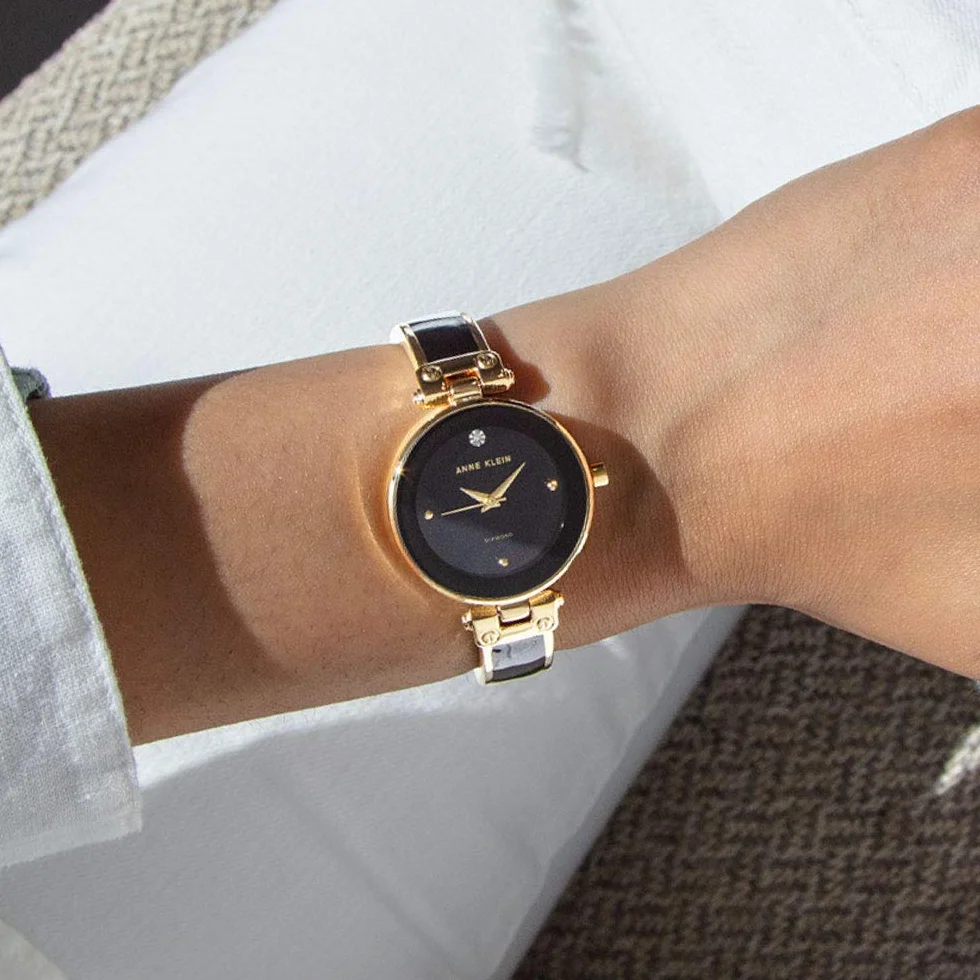 Anne Klein Women's Genuine Diamond Dial Bangle Watch