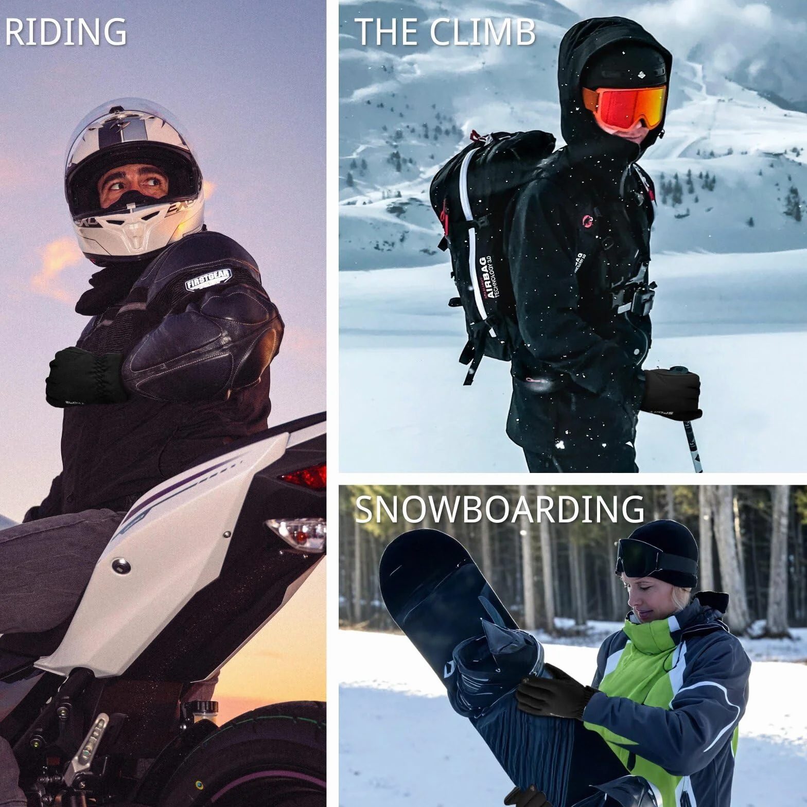 KEYRI Rękawice termiczne, odporne na zimno, ekran dotykowy, rękawice narciarskie, wodoodporne rękawice śnieżne do chodzenia, snowboardu, wędrówek, aktywności na świeżym powietrzu, izolowane rękawiczki