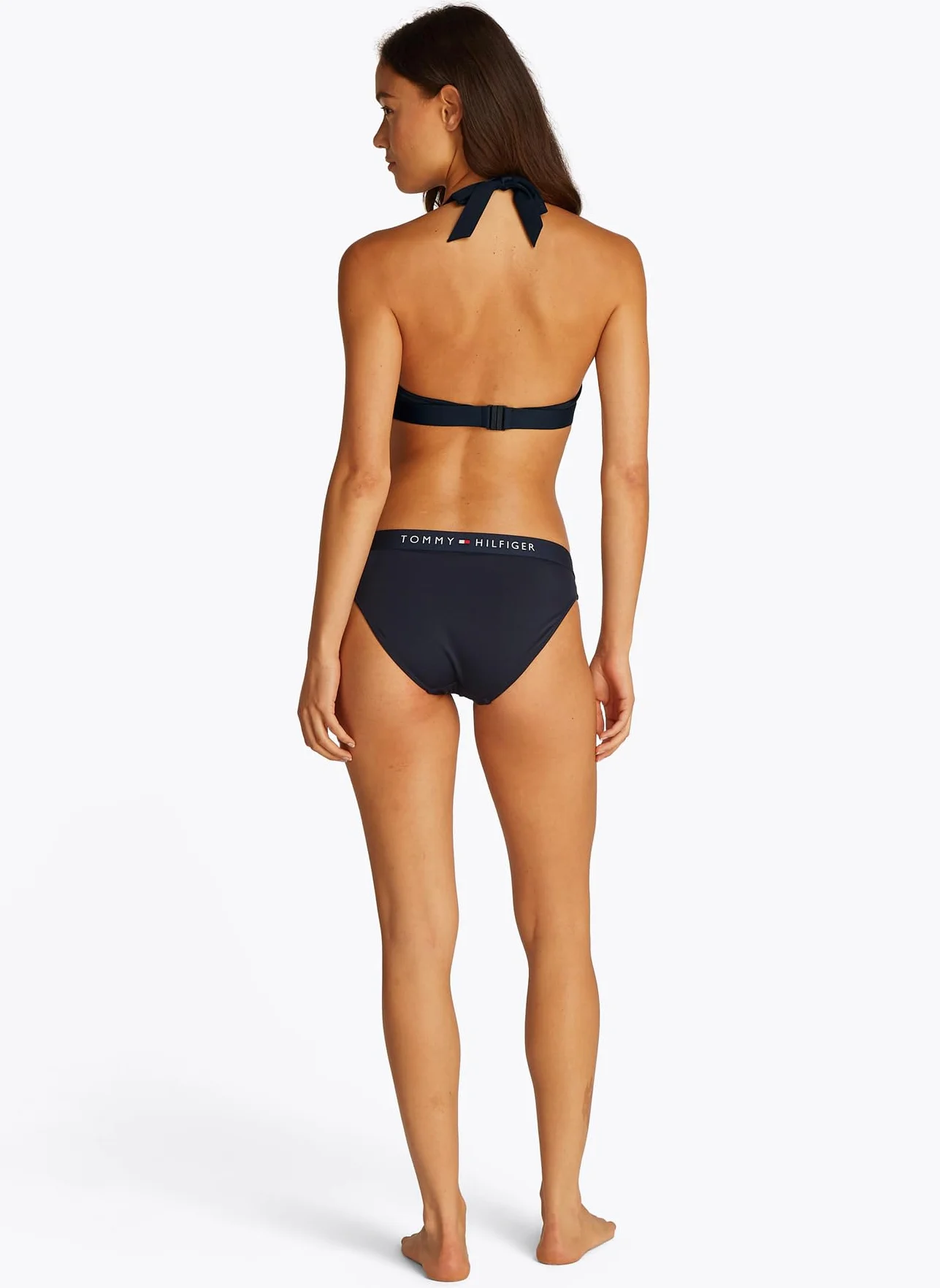 TOMMY HILFIGER Damski HALTER RP UW0UW05813, niebieski, M, Niebieski (Dark Night Navy), M