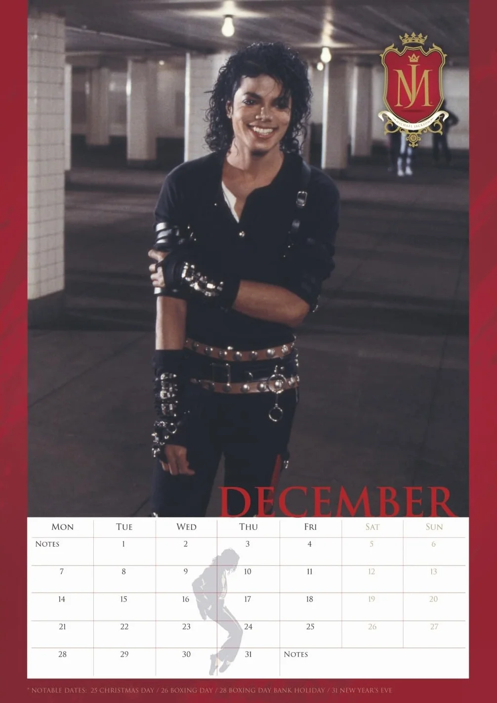 Michael Jackson Posterkalender 2026: Musikalische Begleitung durch das ganze Jahr mit der Pop-Legende Michael Jackson als Wandkalender.