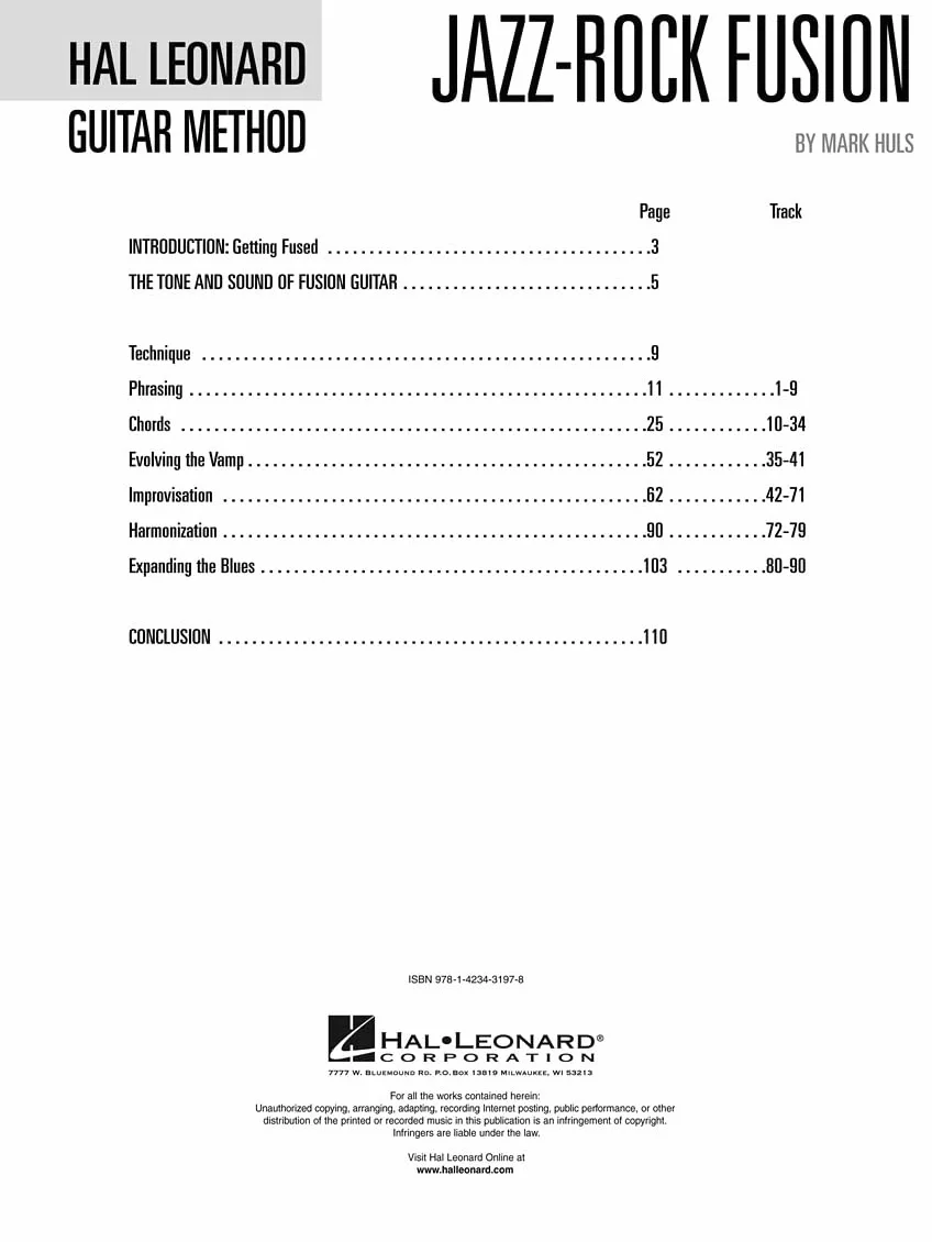 Jazz-rock fusion guitare +cd: Hal Leonard Guitar Method