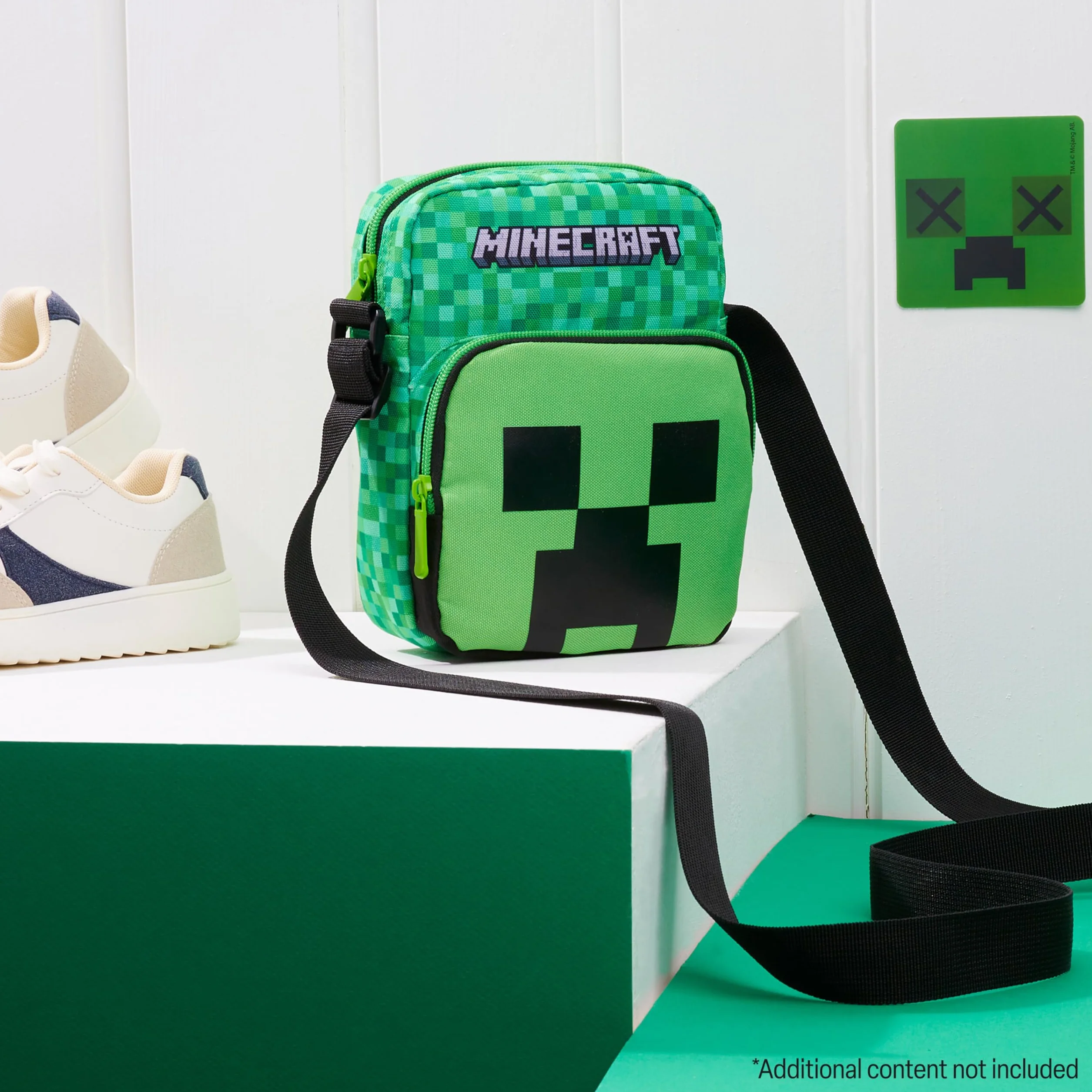 Minecraft Chłopięca torba crossbody dla chłopców, ZIELONY, One Size, Nowoczesny