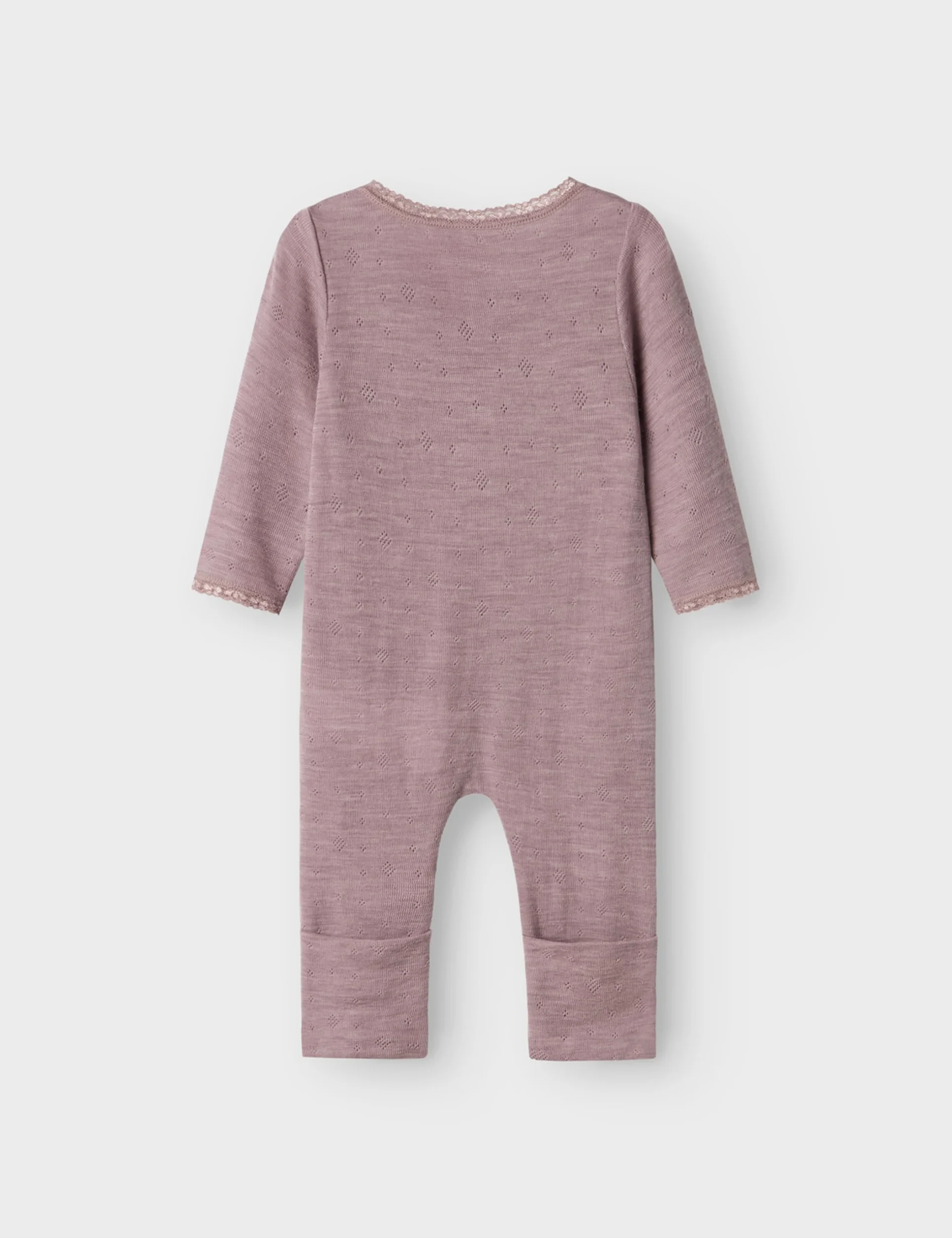 NAME IT Śpiochy Niemowlęta - dziewczynki Nbfwang Wool Needle Nightsuit Solid Noos
