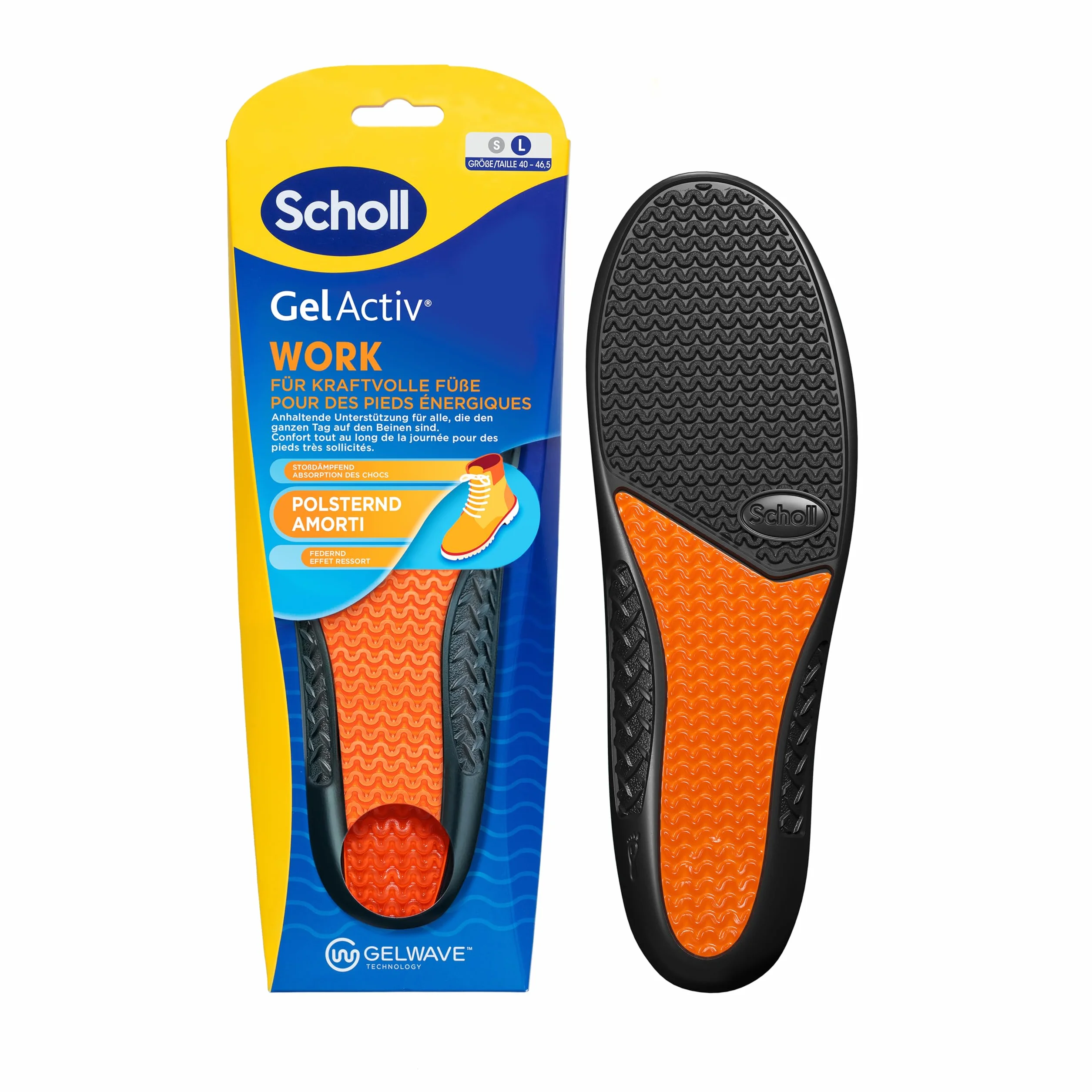 Scholl Gel Activ Work wkładki dla mężczyzn, rozmiar 40-43