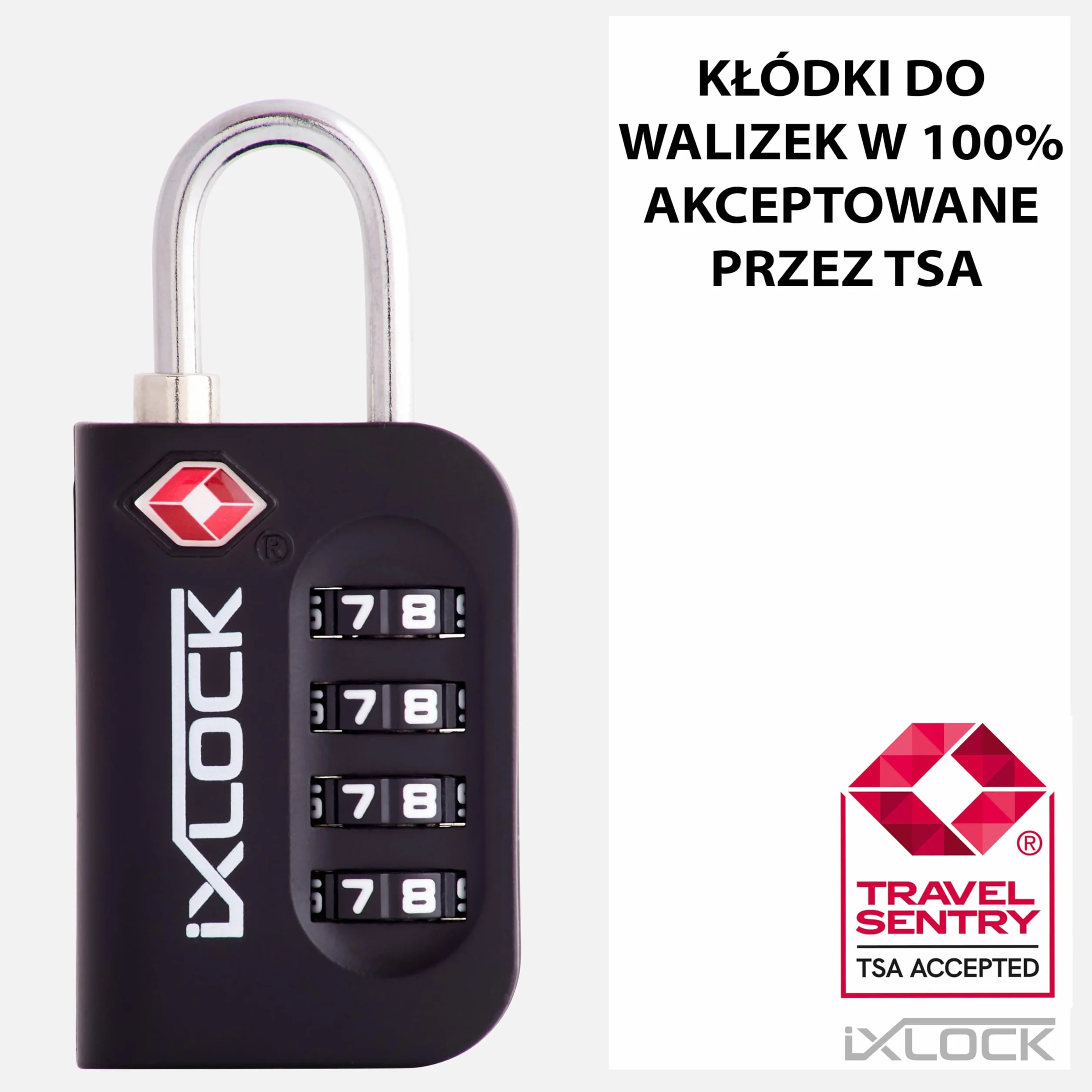 iXLOCK TSA Kłódki z szyfrem (Zestaw 1 Czarnych) 4 Cyfrowe Kłódki Walizkowe. Kłódka na szyfr na Plecak, Walizkę, Bagaż, Kłódki Szyfrowe Bagażowe, Szafek na Siłownię