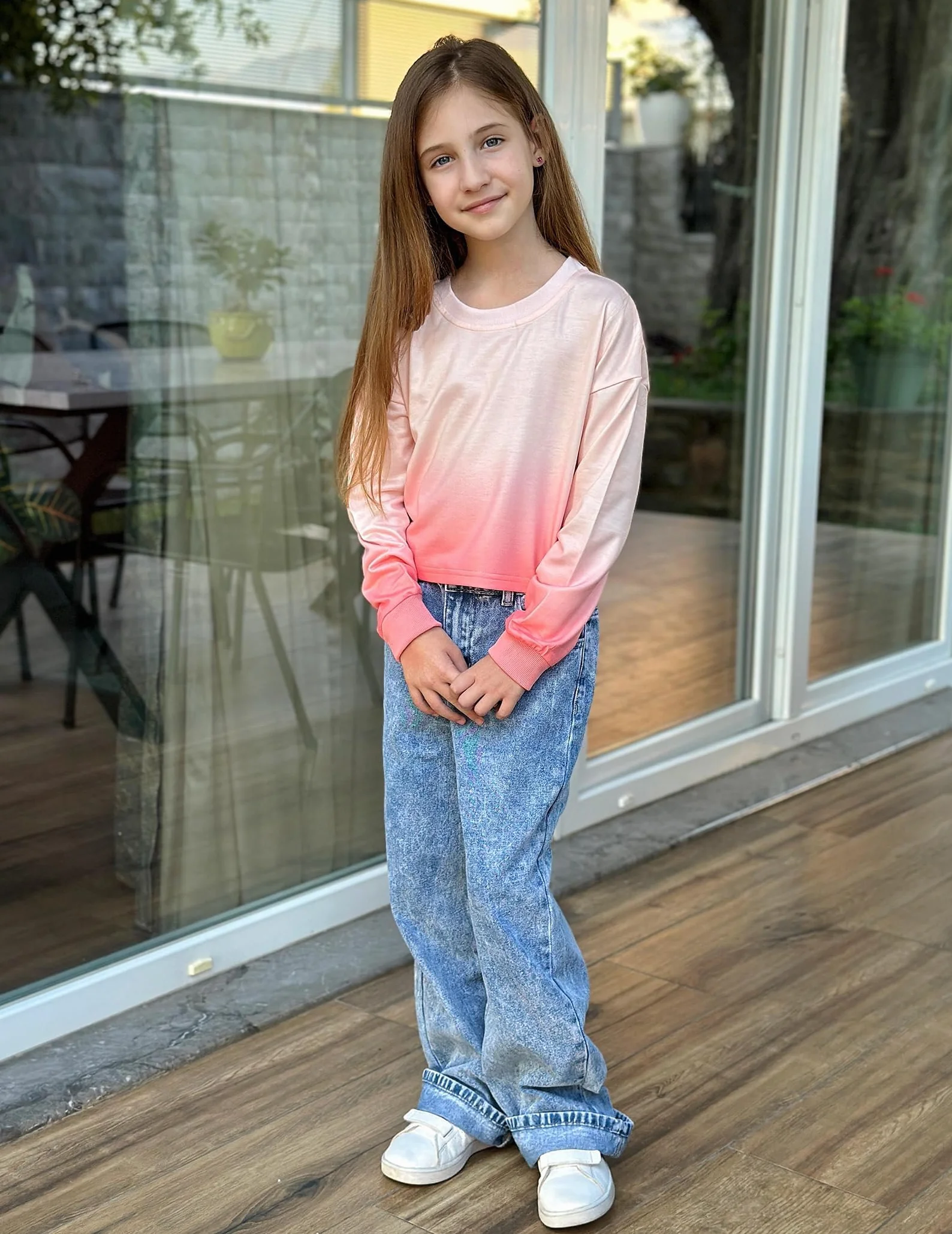 Arshiner Dziewczęce krótkie topy dziecięce koszula z długim rękawem pulower bluzy dla dzieci w wieku 5-12 lat