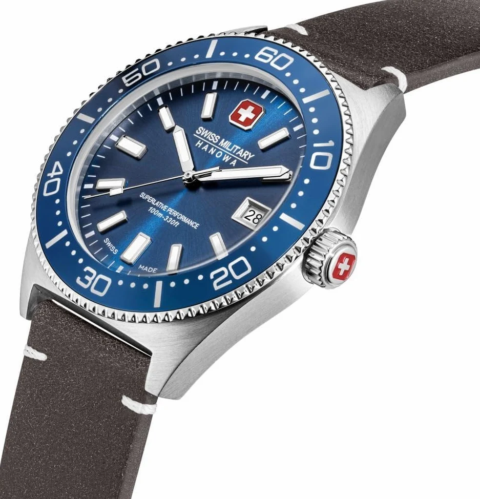 Swiss Military Hanowa Nomad SMWGB0004902-SET Męski zegarek analogowy z niebieską tarczą