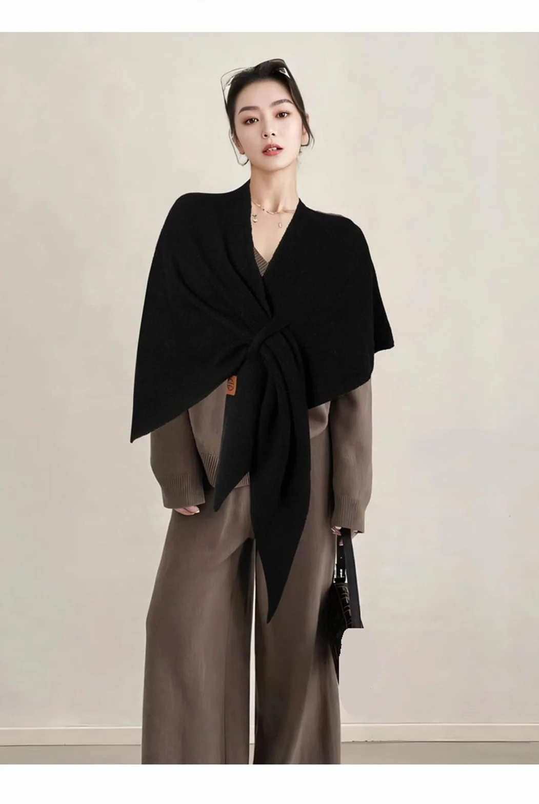 Murou Fashion Shawl, Pashmina Shawl Wraps for Women Cardigan Cape Wool Cashmere Sweater Triangle Scarf