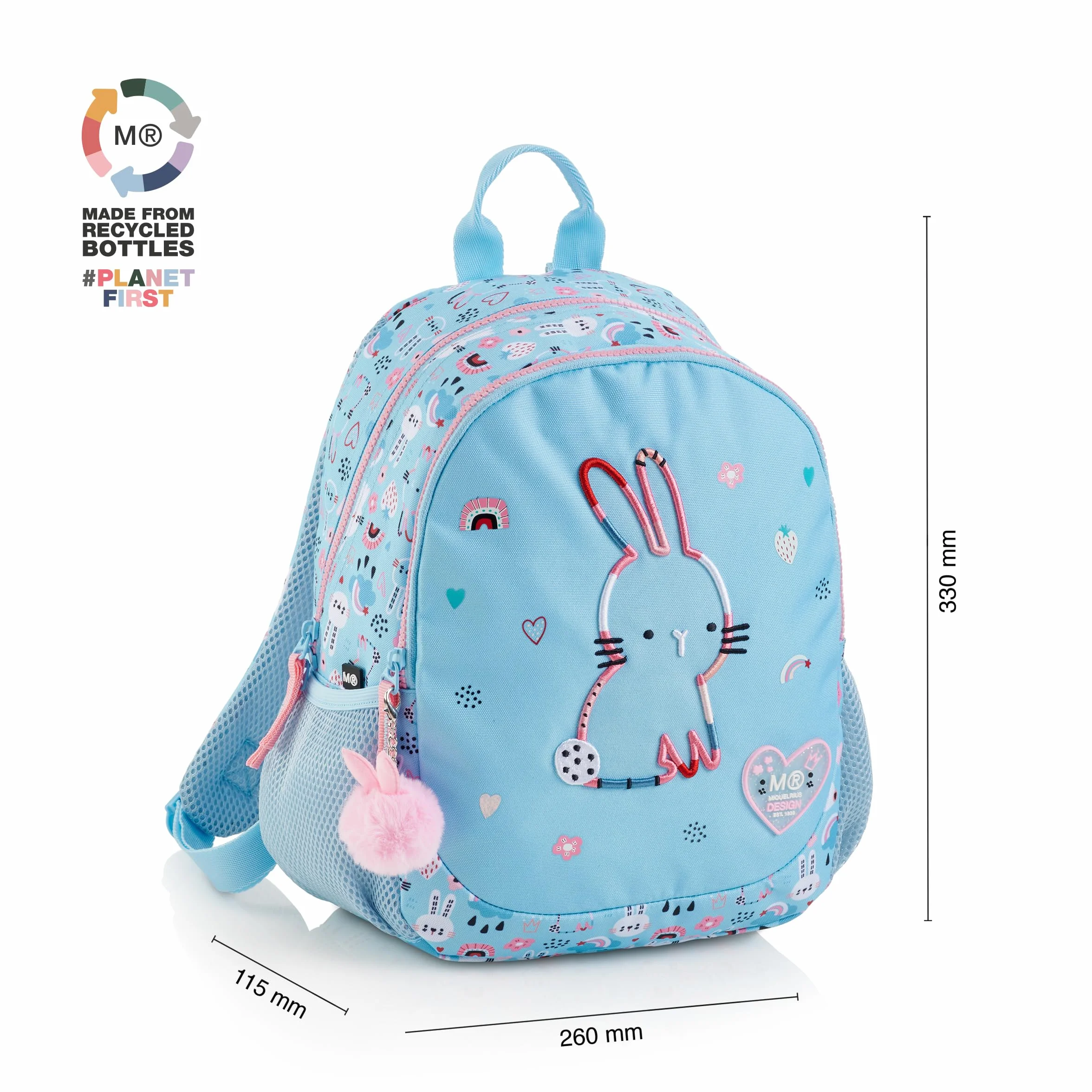 Miquelrius Bunny Bliss podwójny plecak z recyclingiem, unisex, niebieski, średni, Niebieski, M