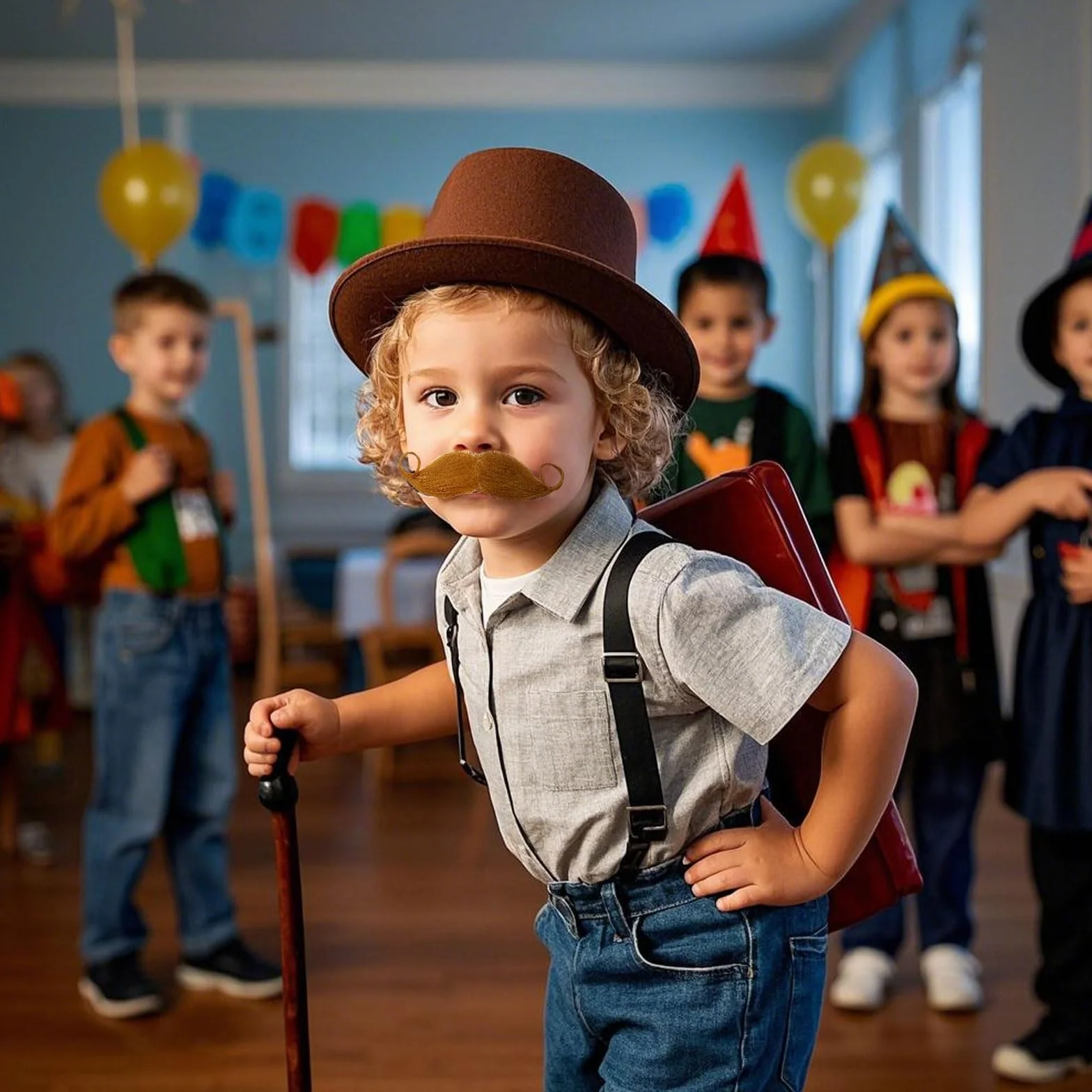 6 sztuk wąsów do przyklejenia, samoprzylepne, sznaucer do przyklejenia, sztuczne brody, do przyklejenia, klejone, na Halloween, karnawał, imprezę bożonarodzeniową (czarne, brązowe)