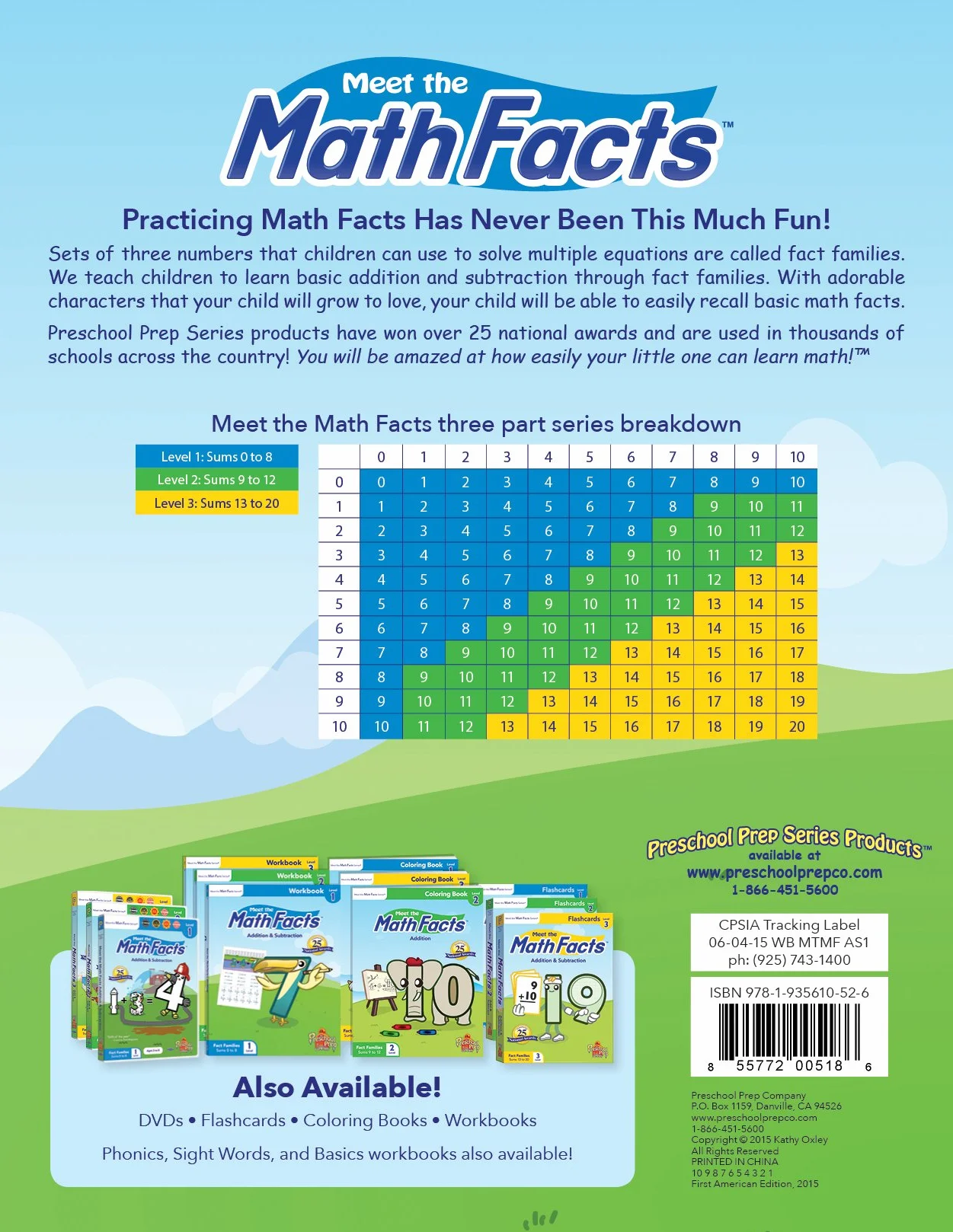 Meet the Math Facts Level 1 Workbook: Addition & Subtraction