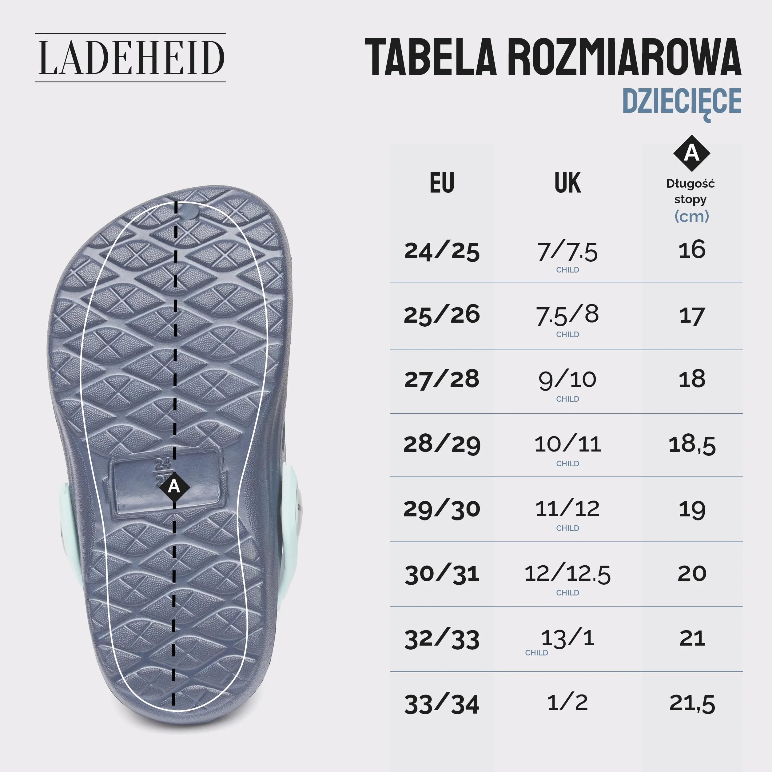 Ladeheid Dzieci Lekkie Chodaki Ogrodowe z Tworzywa EVA Buty Ogrodowe LA-CA-14