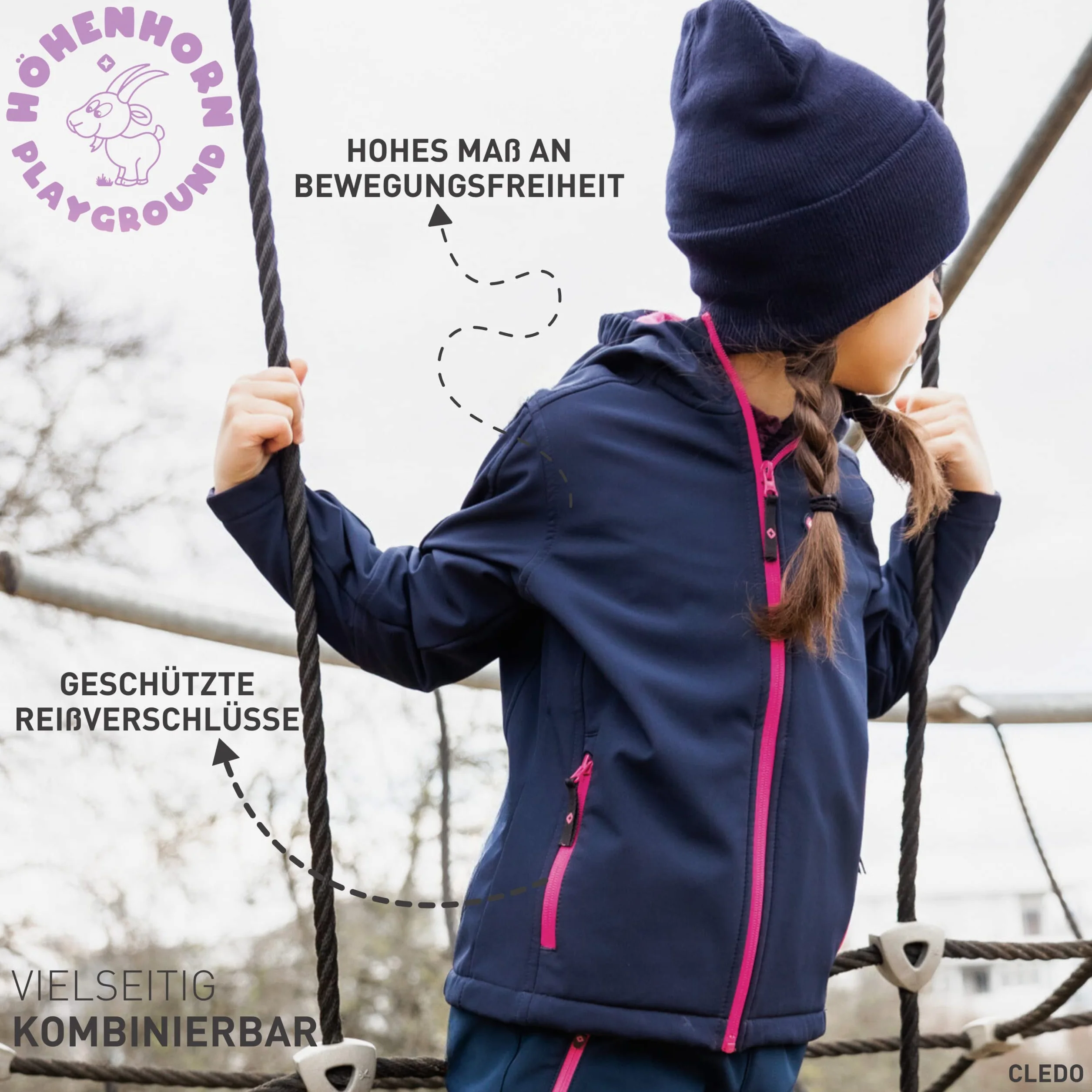 Höhenhorn Cledo dziecięca kurtka softshellowa, kurtka przejściowa, wiatroszczelna, wodoszczelna, oddychająca