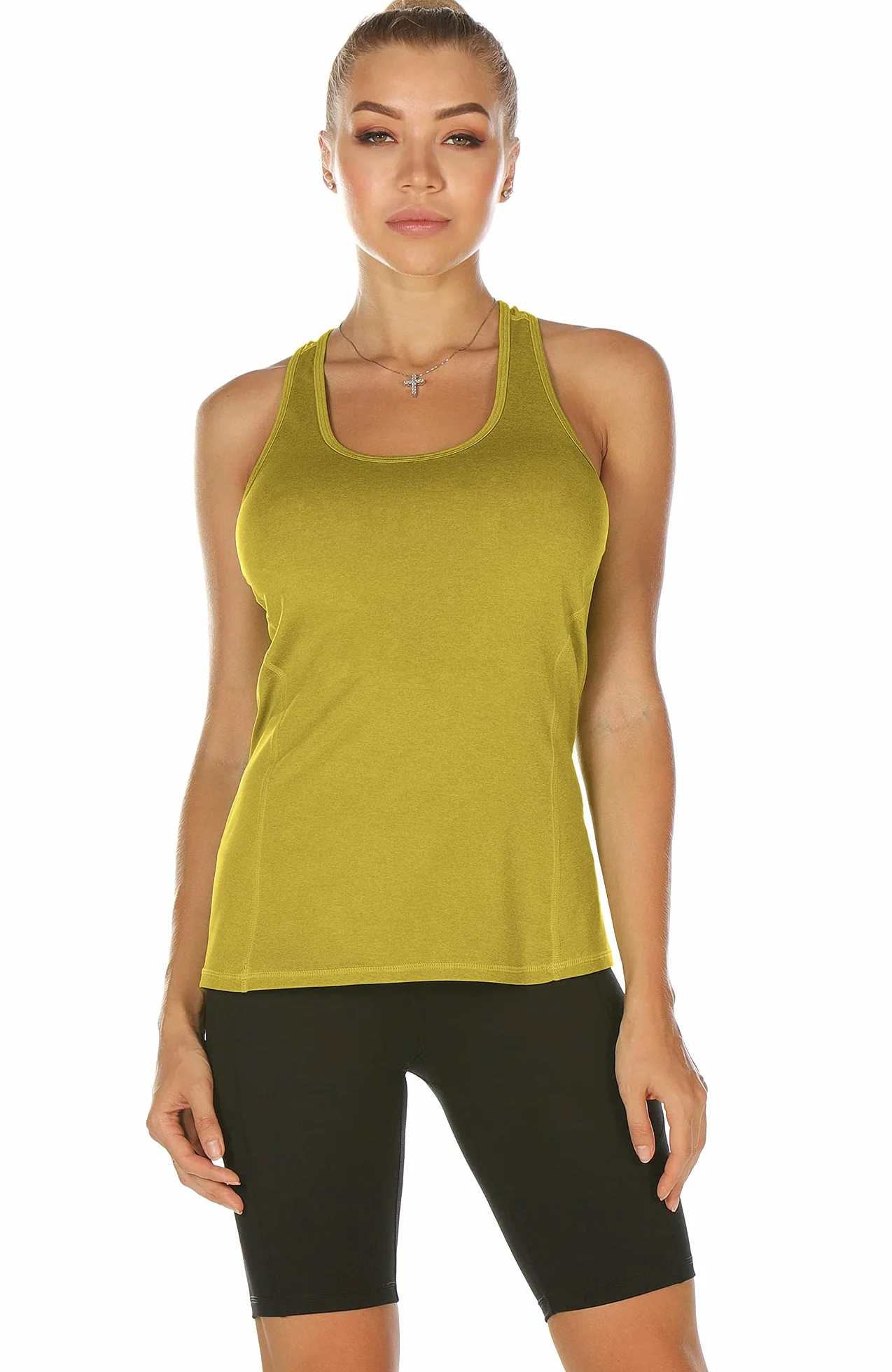 icyzone Damski sportowy top do jogi, tank top, podkoszulek na plecach, do biegania, fitnessu