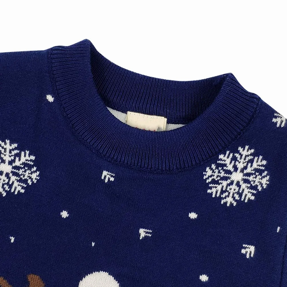 JiAmy Dziecięcy świąteczny sweter świąteczny sweter bluzy dla dziewczynek chłopców, J, 2 lat