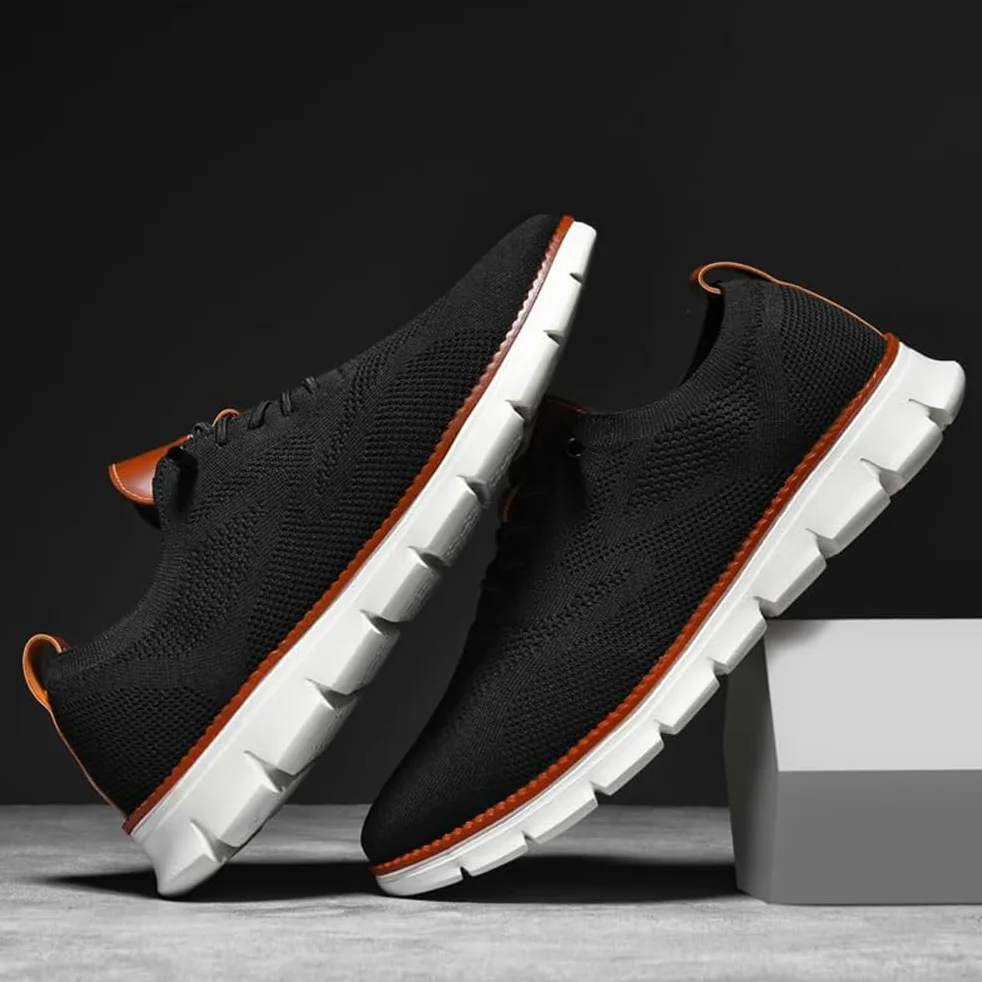 Męskie buty na co dzień, oddychające lekkie buty sportowe buty siatkowe, oksfordy sznurowane biznesowe buty do chodzenia