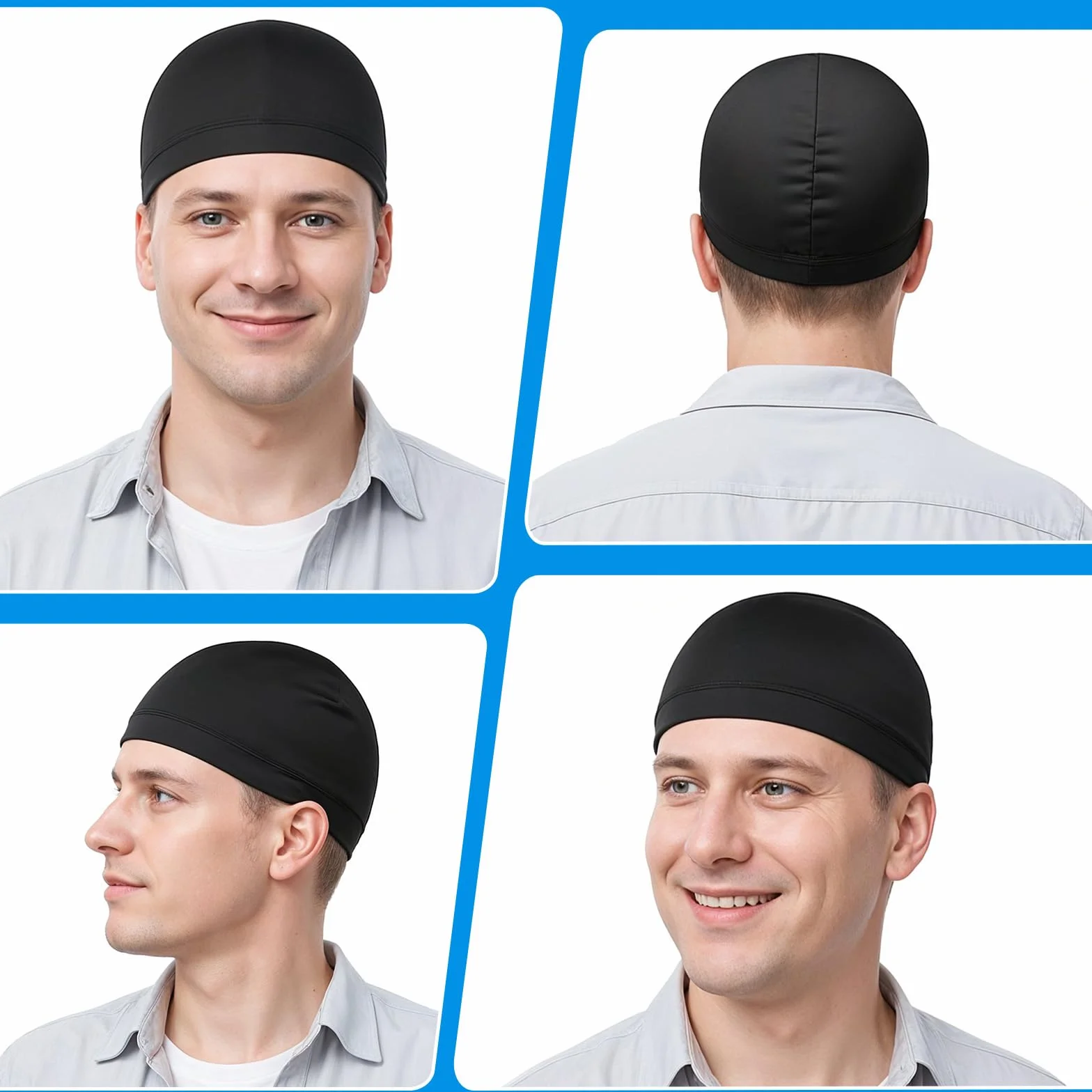 2 szt. Jedwabna czapka z falami dla mężczyzn, jedwabista elastyczna opaska, durags, unisex, dorośli, kobiety, satynowy jedwabny czepek do spania, miękki, oddychający, satynowy durag, dopasowany do