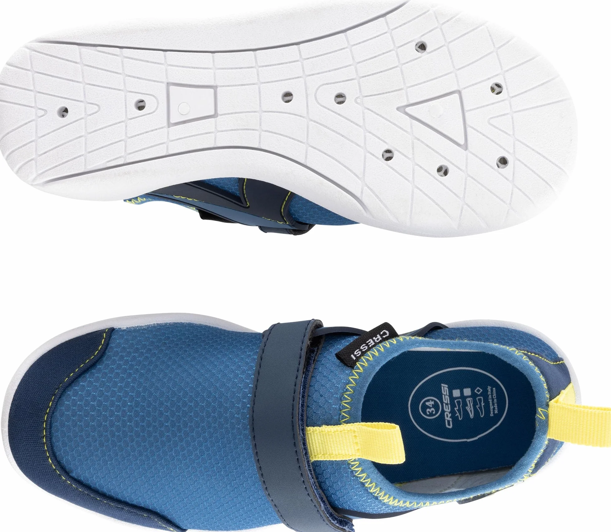 CRESSI Lunar Shoes Blue/Lime 27 - Buty Junior Idealne do odkrywania wodnego świata, idealne na letnie przygody, niebieskie/limonkowe, 27