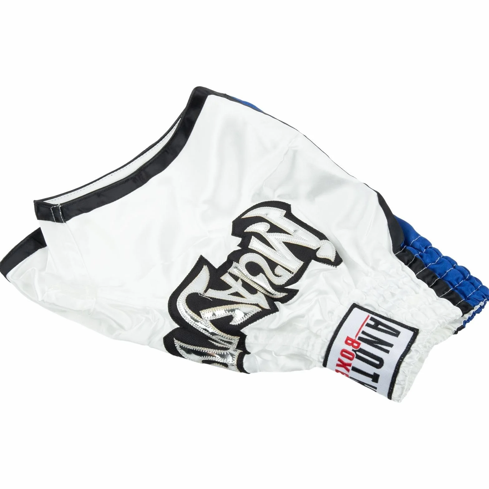 Zilimontt Unisex Muay Thai spodenki walki, sportowe spodenki z nadrukiem, do boksu muay thai, MMA, kickboxingu, spodenki MMA, odzież, klatka treningowa, walka, grappling, wojenne, M białe