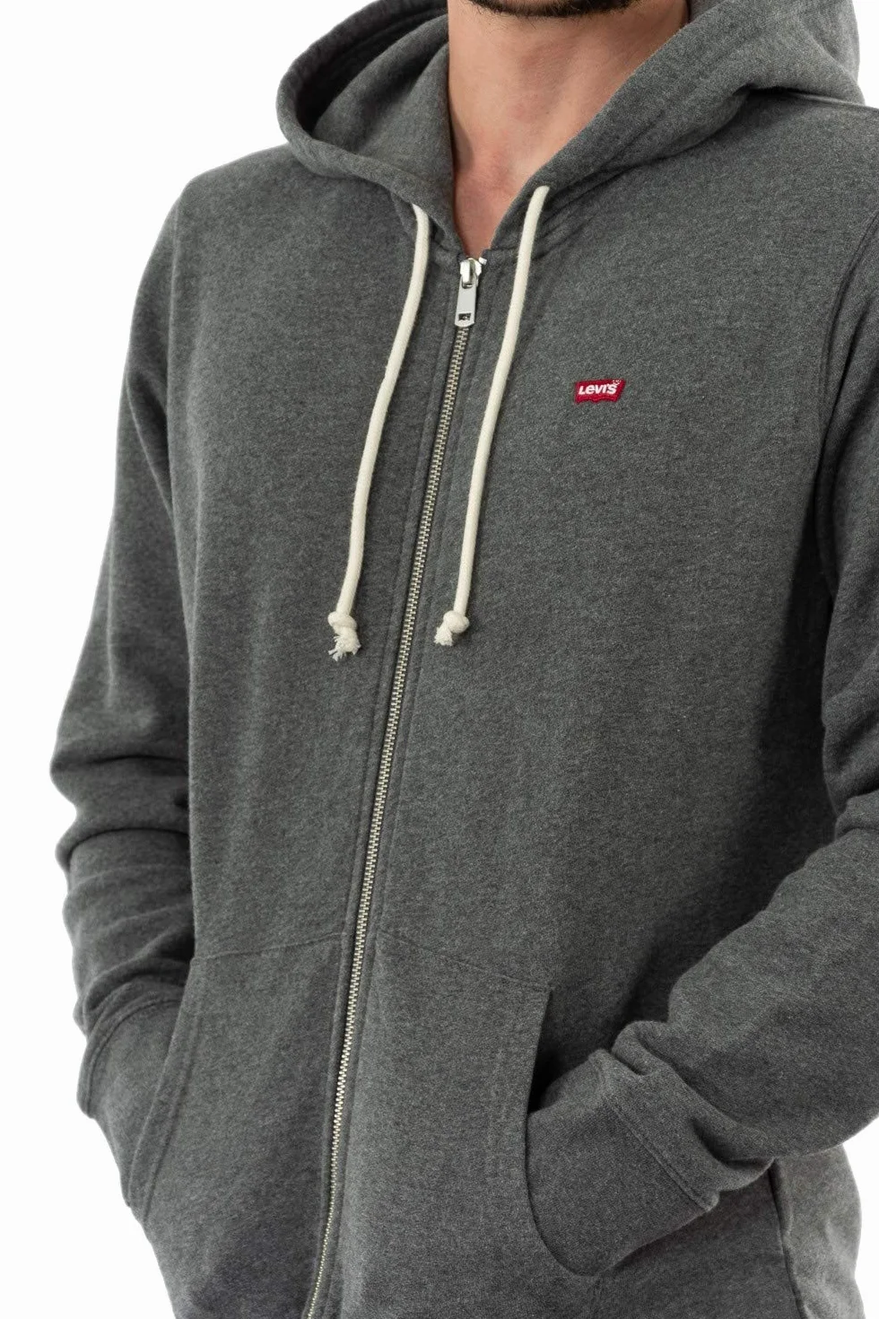 Levi's Mężczyźni Zip Up Sweatshirt, Charcoal Heather XX, XXL