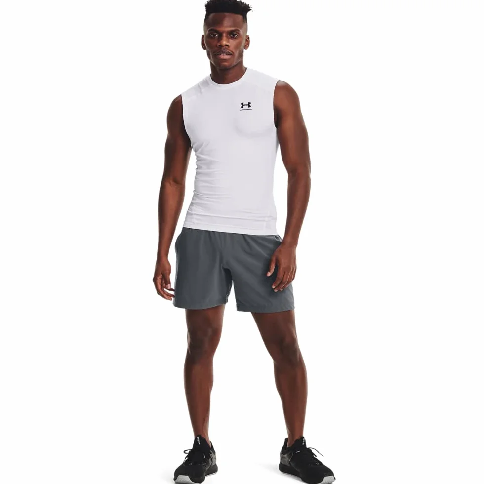 Under Armour Mężczyźni Heatgear Armour Comp Sl 1361522 Bezrękawnik, Biały/Czarny, L