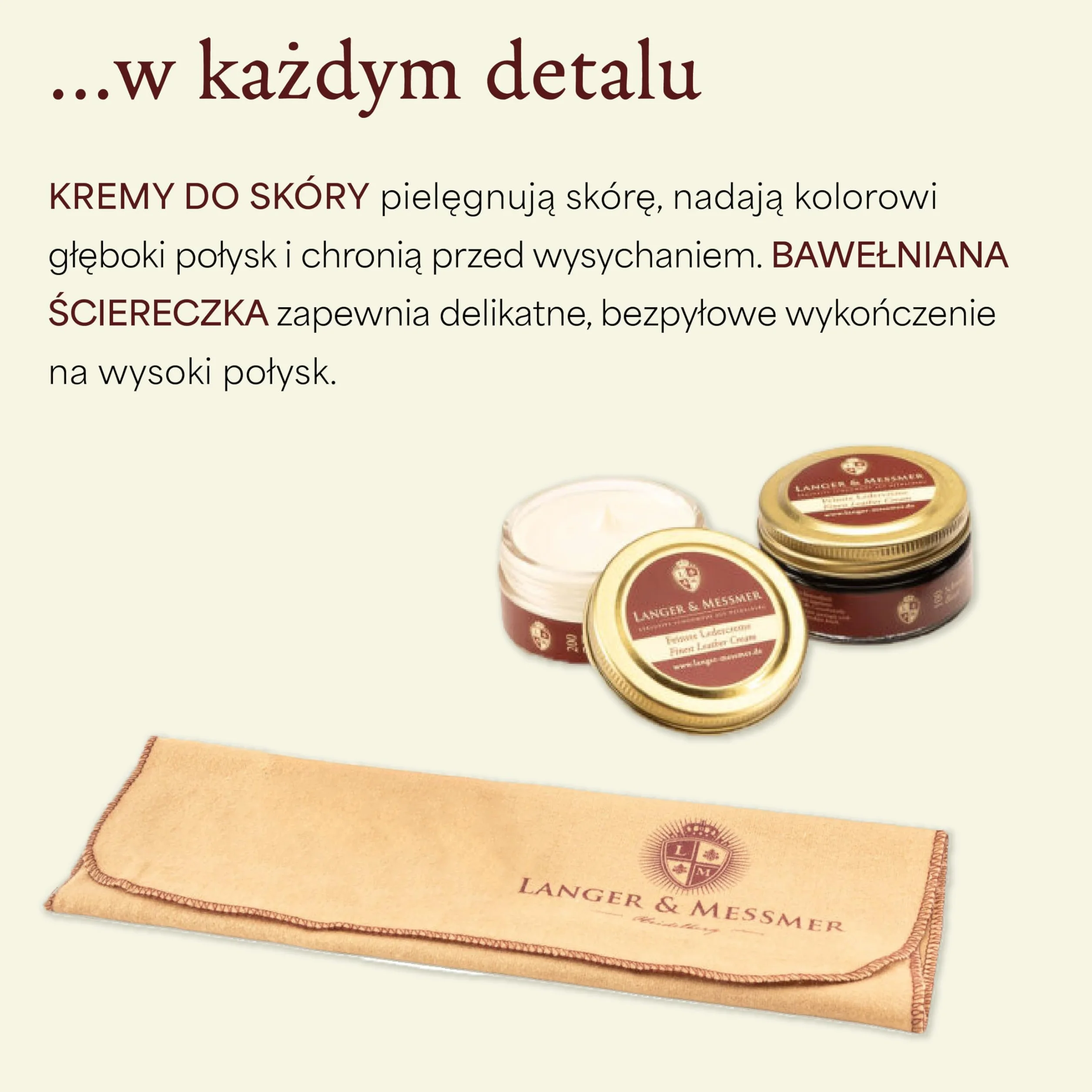 Langer & Messmer 8-częściowy zestaw do pielęgnacji butów, w tym kremy do pielęgnacji skóry i wysokiej jakości szczotki z różowego włosia do efektywnej pielęgnacji butów z gładkiej skóry – zestaw do