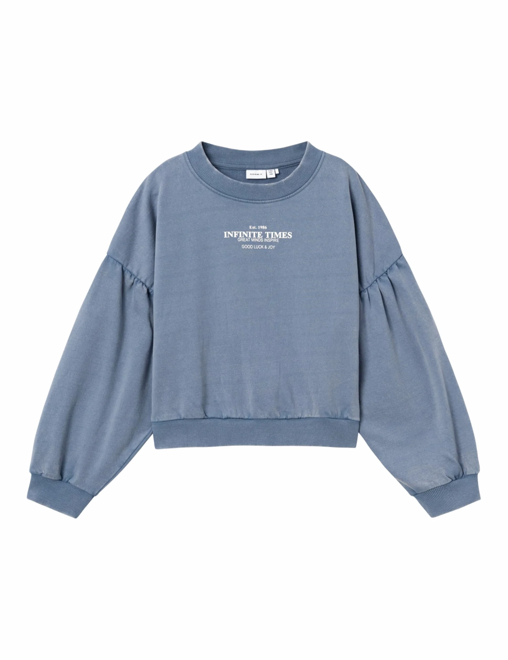 NAME IT Nkfotylle Ls Short Nreg Sweat Bru, Dziki wiatr, 116 cm