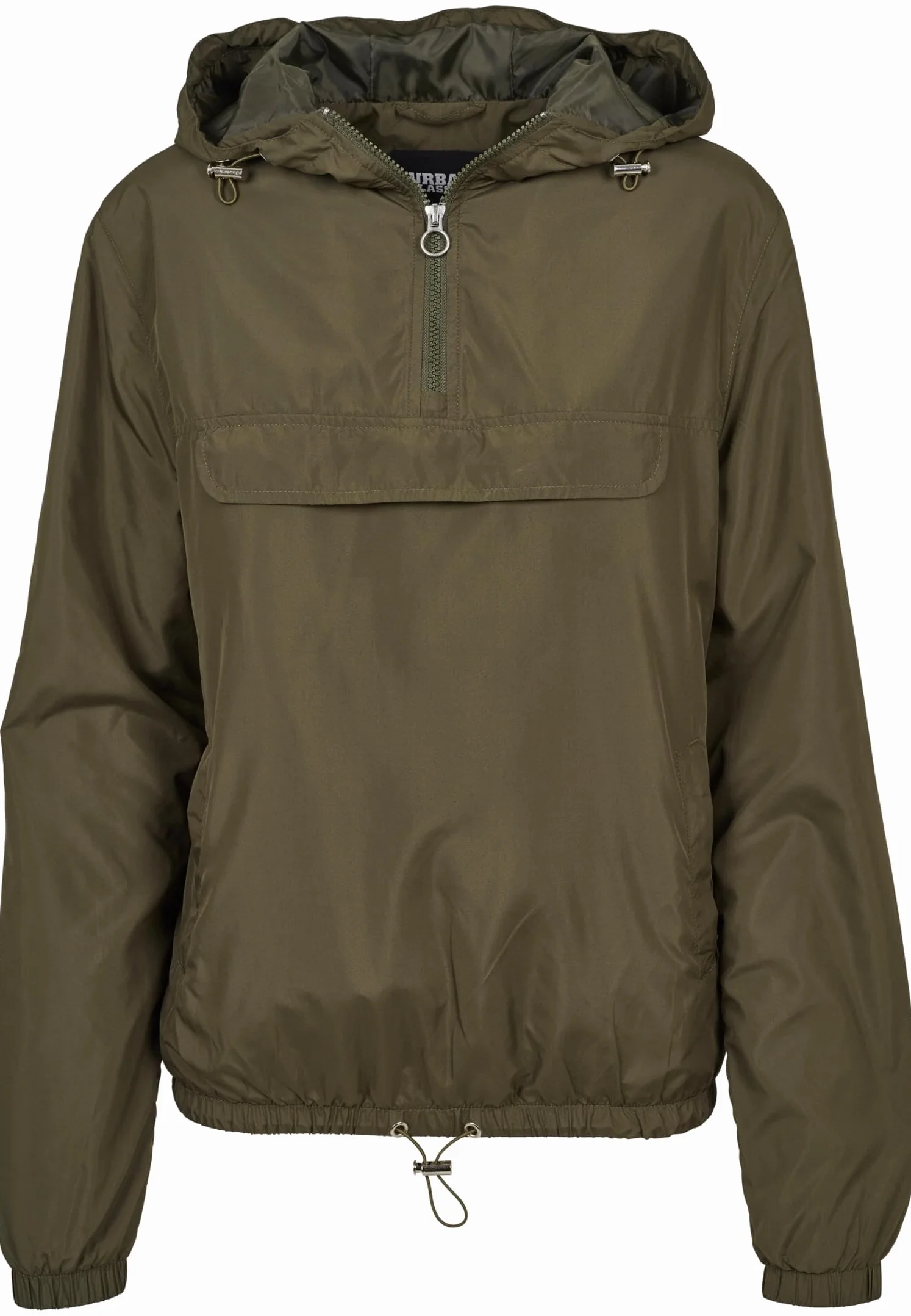 Urban Classics Damska wiatrówka z kapturem dla kobiet, damska kurtka Basic Pull Over Jacket dost?pna w ponad 10 wariantach kolorystycznych, rozmiary XS - 5XL, ciemnooliwkowy, M