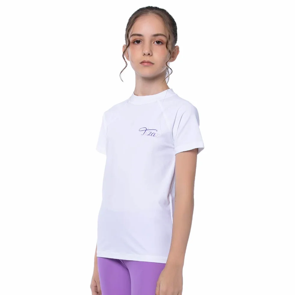 Dziewczęca koszulka kąpielowa z krótkim rękawem UV UPF50 + szybkoschnący Rashguard