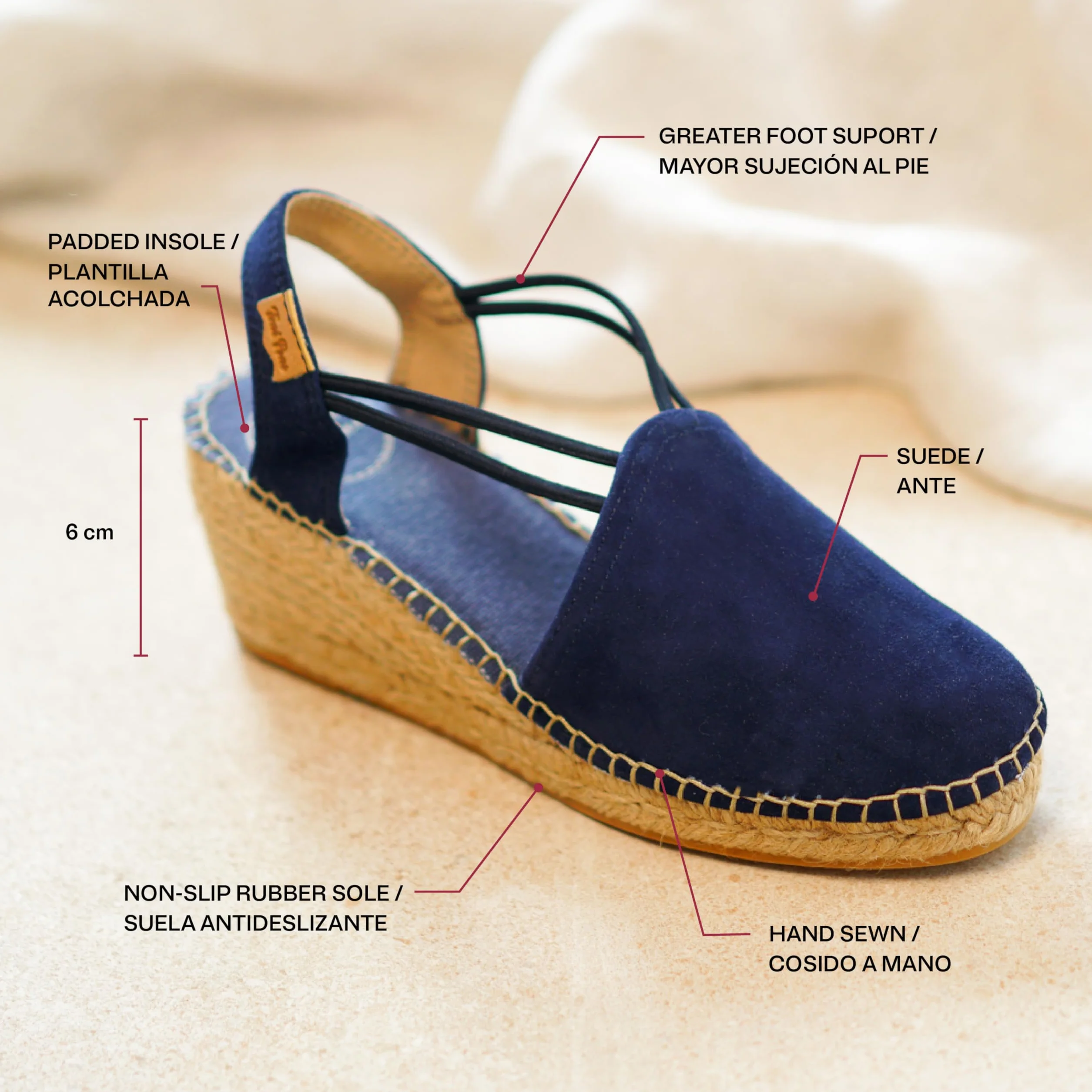 TONI PONS TREMP -Toni Pons women's wedge espadrille made of suede.