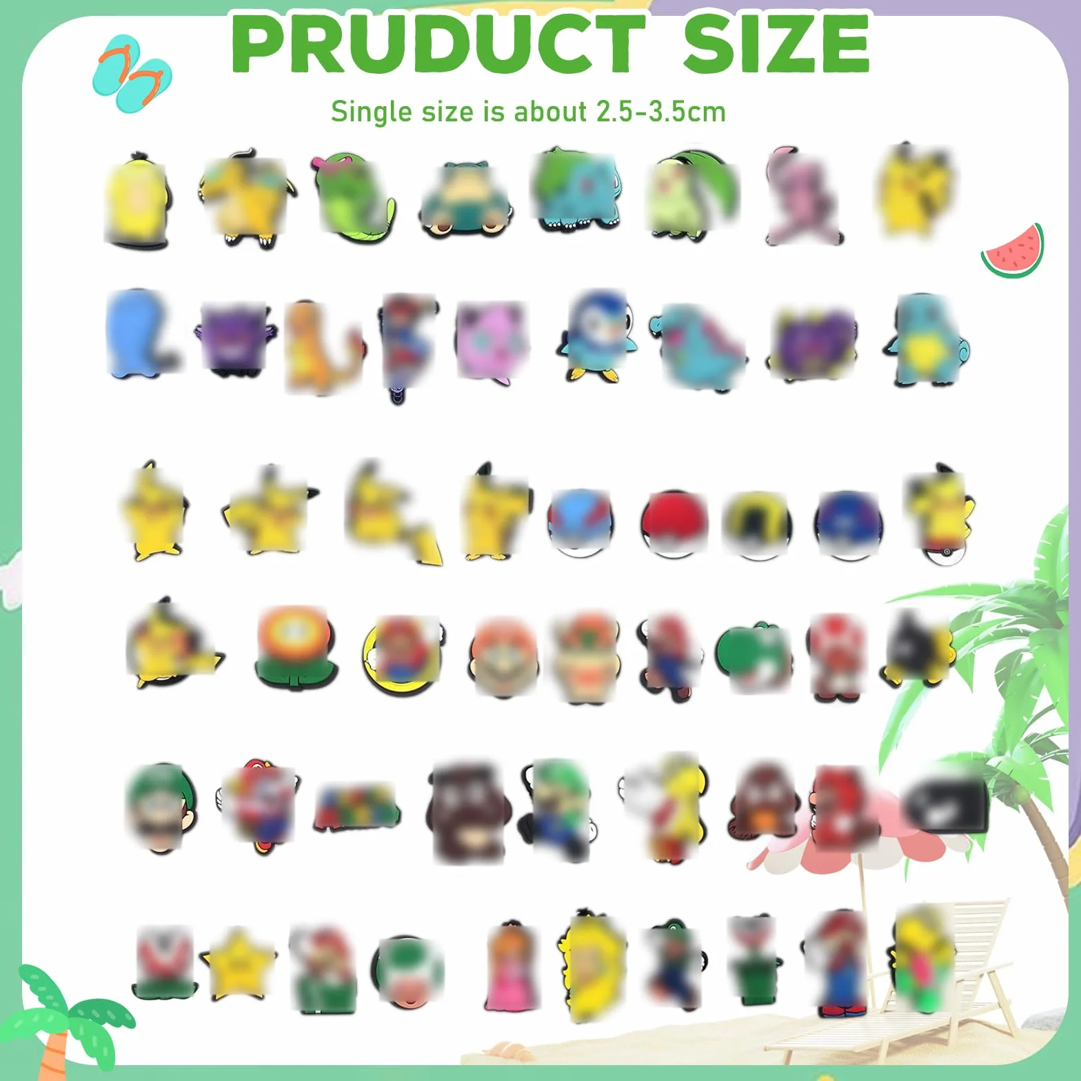 54 sztuki przypinek Crocs, dekoracja butów z kreskówki, charms dla dzieci, karykatura do butów, urocza ozdoba do butów, do sandałów, dekoracji DIY, prezent na imprezę dla dzieci