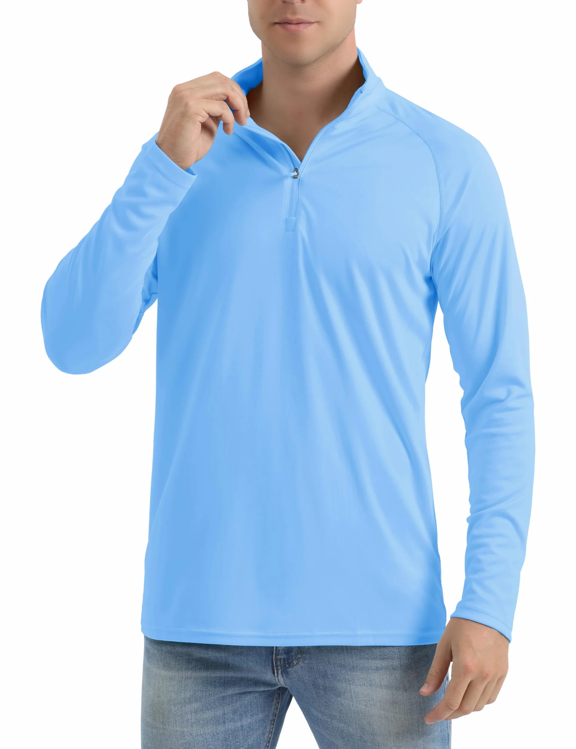 MAGCOMSEN Rashguard koszulka męska, z zamkiem błyskawicznym 1/4, UPF 50+, koszulka sportowa, szybkoschnąca, funkcjonalna