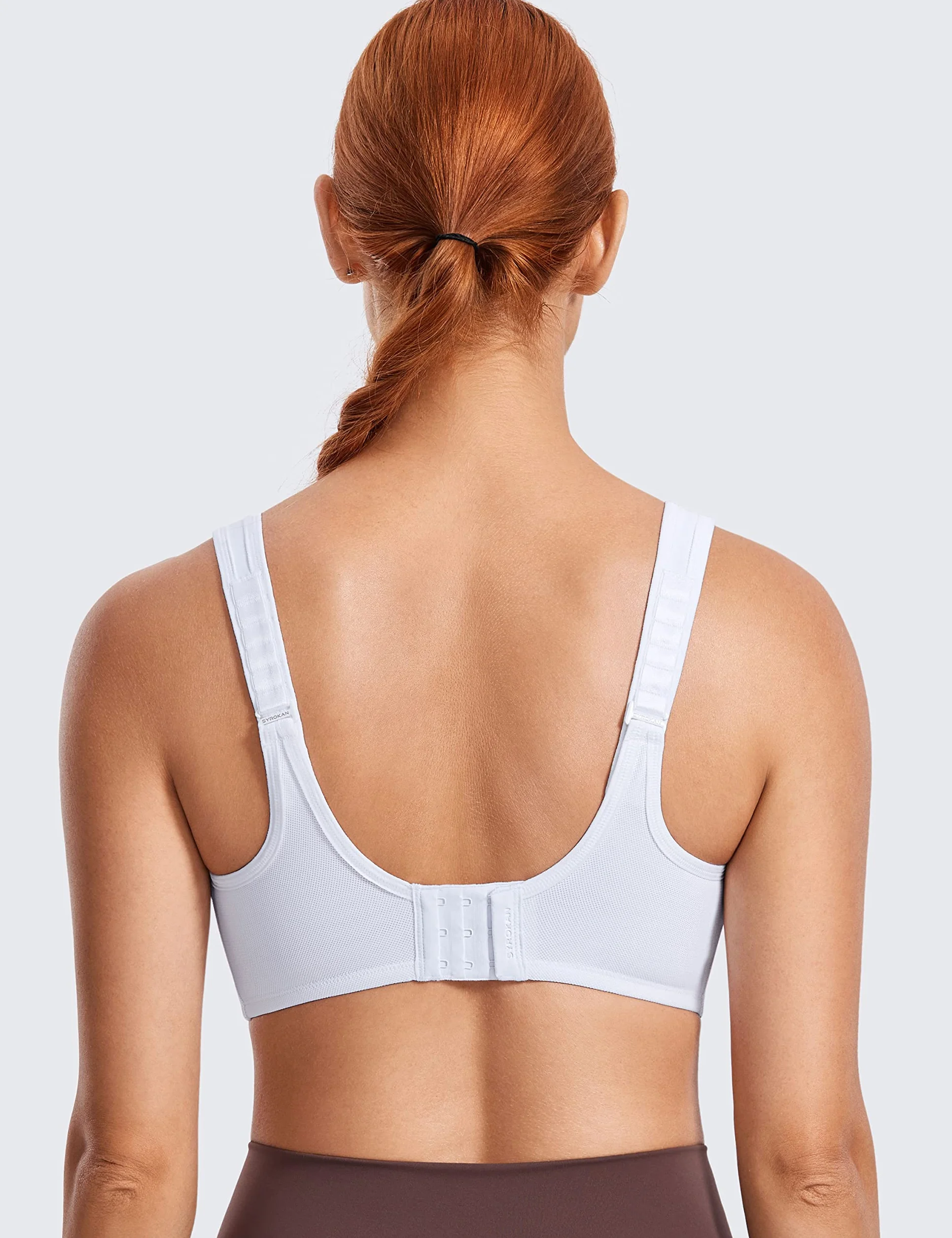 SYROKAN Damski Biustonosz Sportowy Z Fiszbinami Max Control Solid High Impact Plus Size