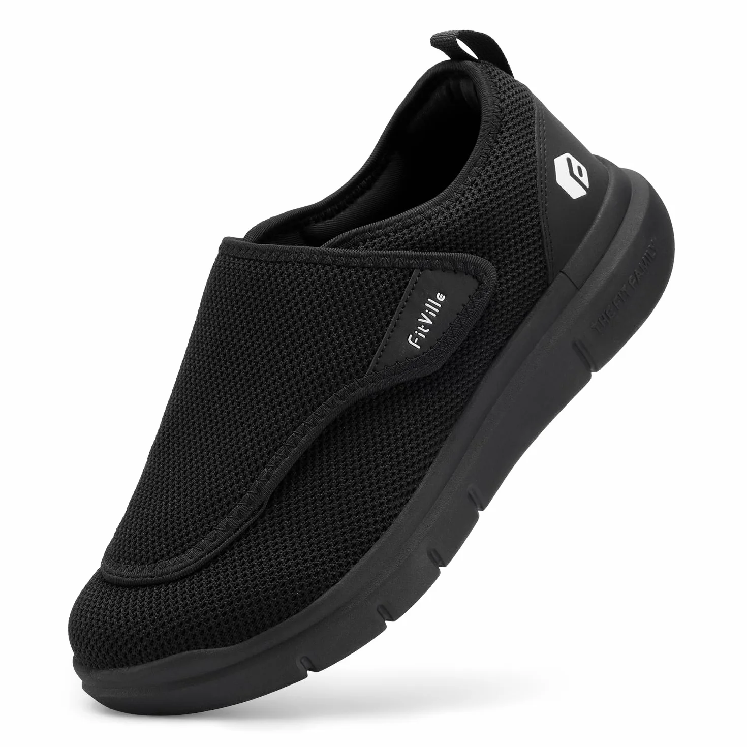 FitVille Buty dla mężczyzn, bardzo szerokie, wsuwane, na opuchnięte stopy, regulowane, buty do chodzenia – EasyTop Wings V2