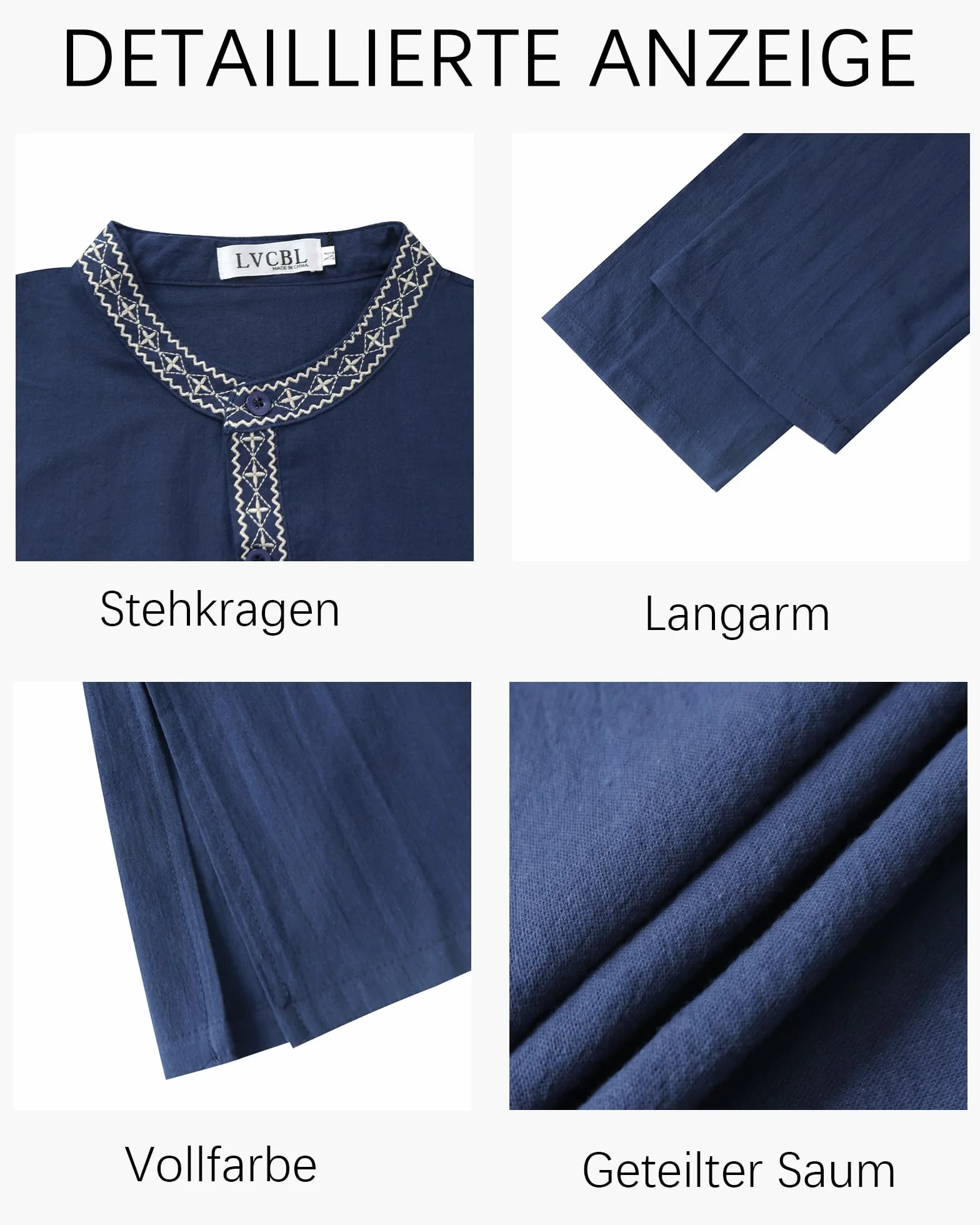 LVCBL Kaftan lniane Thobe męskie luźne islamskie ubrania męskie retro Abaya Lounge Robes M-3XL