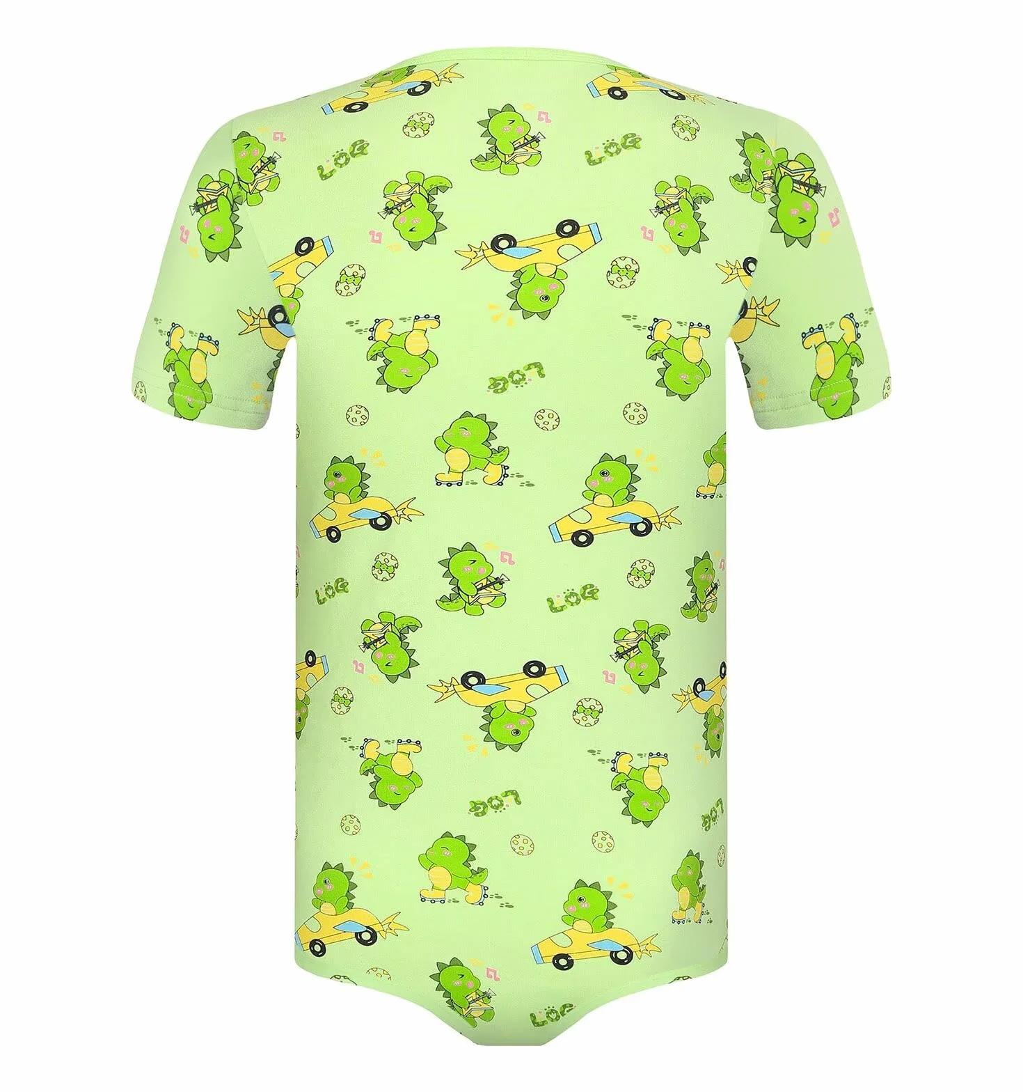 Landofgenie Onesie Mężczyźni Krótki Rękaw Bodysuit One Piece Pidżama Rompers Dinosaur Rudy