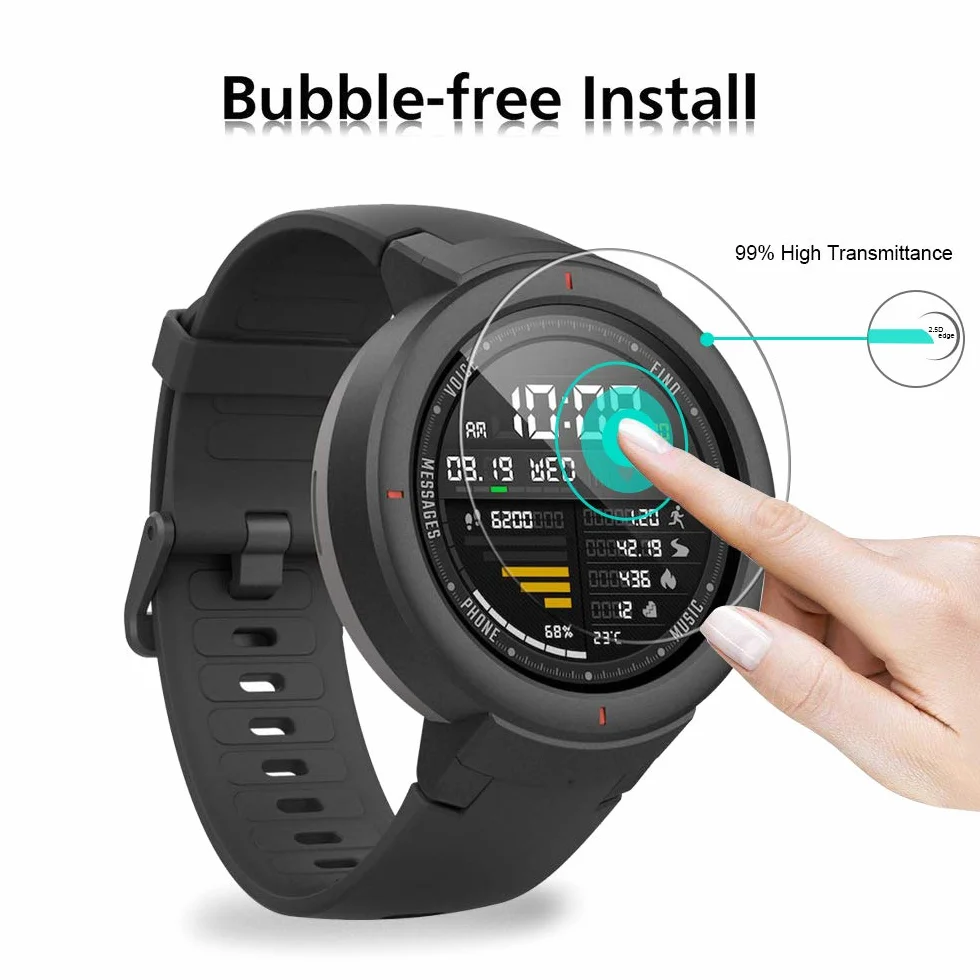 VGUARD 4-częściowa folia ochronna na ekran do zegarka Huawei Watch GT/GT Active/Garmin Swim 2/Garmin Forerunner 45 Plus/Amazfit Verge/Verge Lite/Amazfit T-Rex/TicWatch Pro/Fossil Gen 6 42 mm