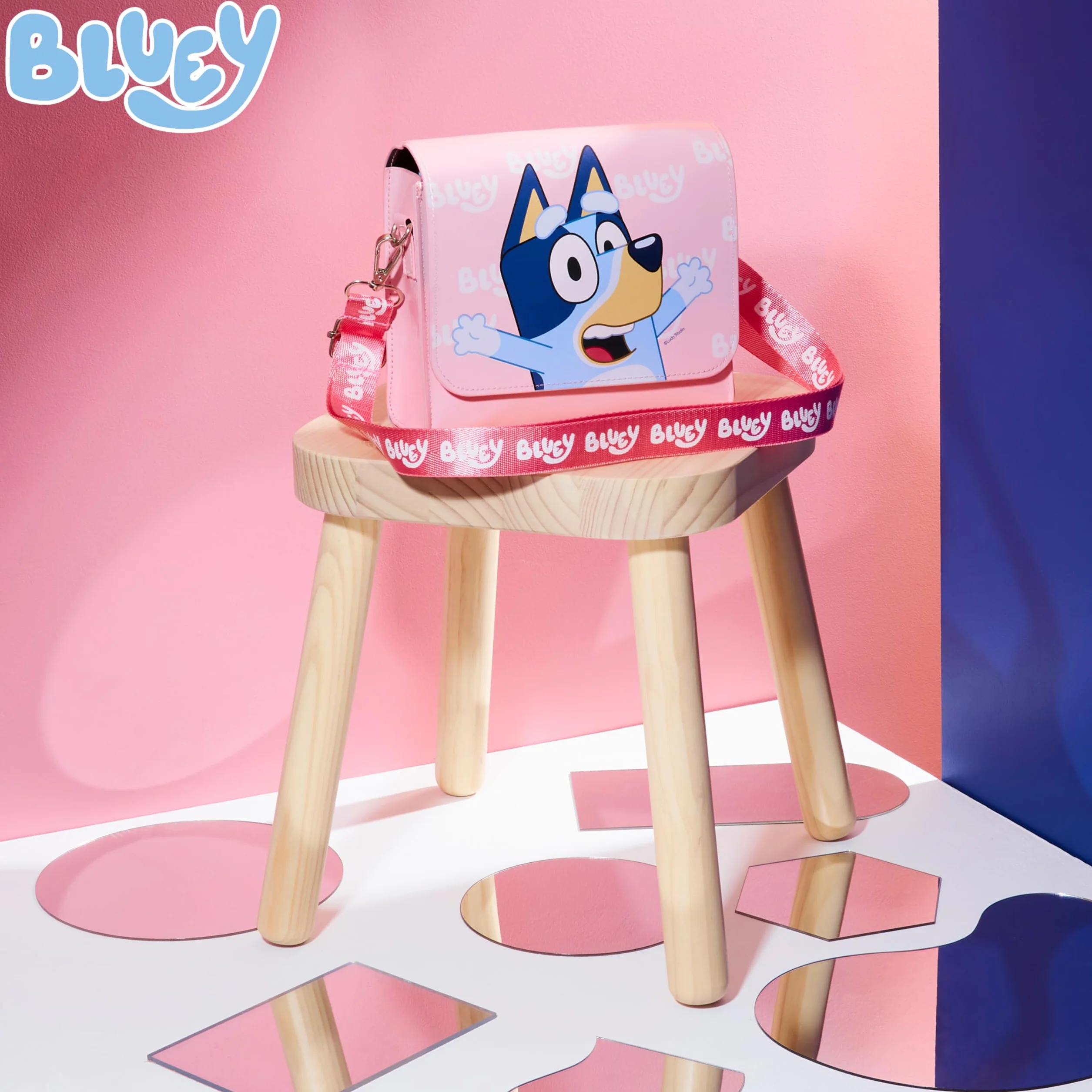 Bluey Dziewczęca torebka urocza torba na ramię crossbody dla dzieci regulowany pasek torebka na zakupy moda podróżna, prezenty dla dziewcząt, różowy, 7 x 6.3 x 2.8Inch