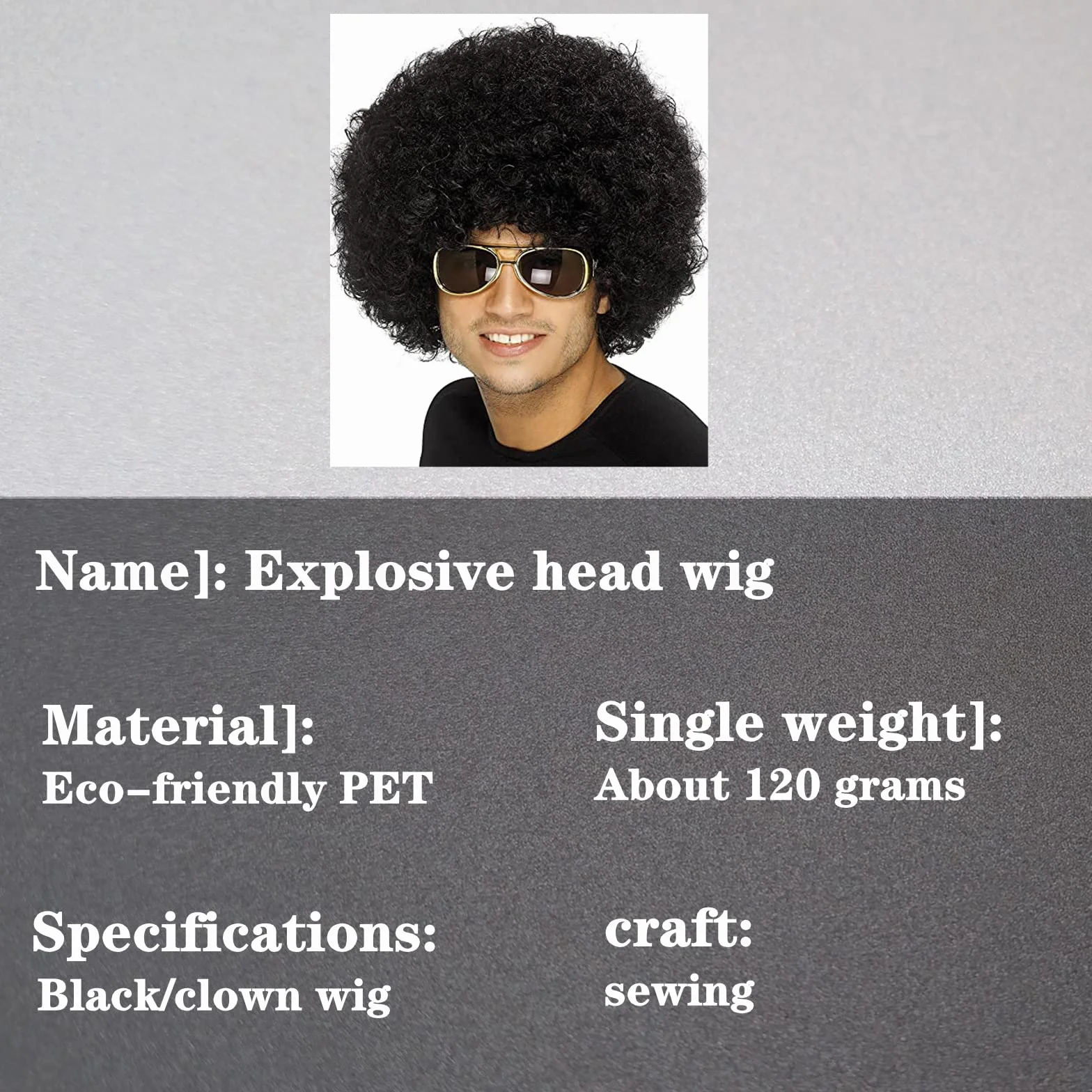 Afro PERUKA Kręcone Włosy Wig Black Afroperuka Peruka z Lokami Fasching Karnawał Unisex Lata 70. Funky Afro Peruka, One Size, (Czarna)