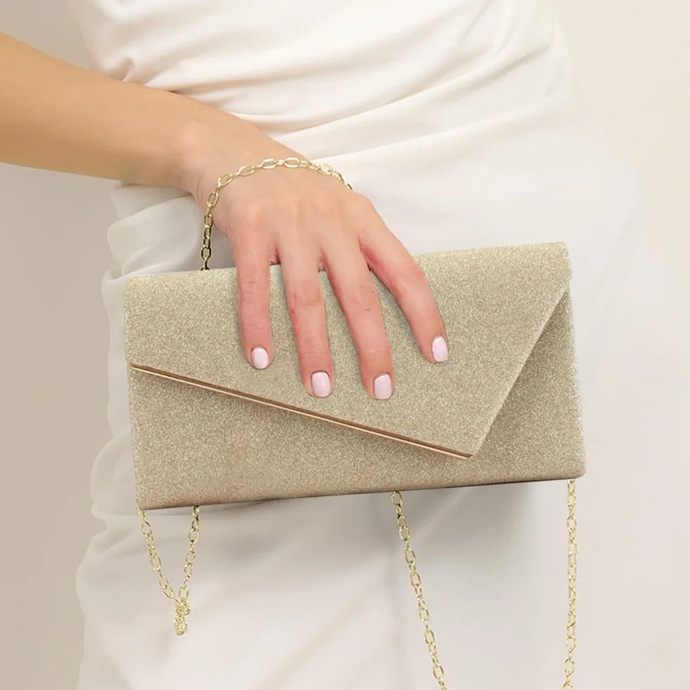 TOFBS Damska torebka na łańcuszek, elegancka torebka wieczorowa, crossbody, mała torebka na wesele, imprezę, bankiet, święta, dla panny młodej