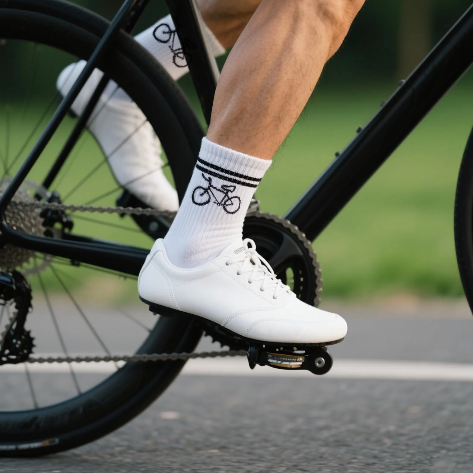 VOSSOT Skarpety rowerowe męskie skarpety rowerowe 2 pary, wygodne, oddychające skarpety z motywem roweru dla kobiet i mężczyzn, nie uciskają i elastyczne, idealne do jazdy na rowerze wyścigowym