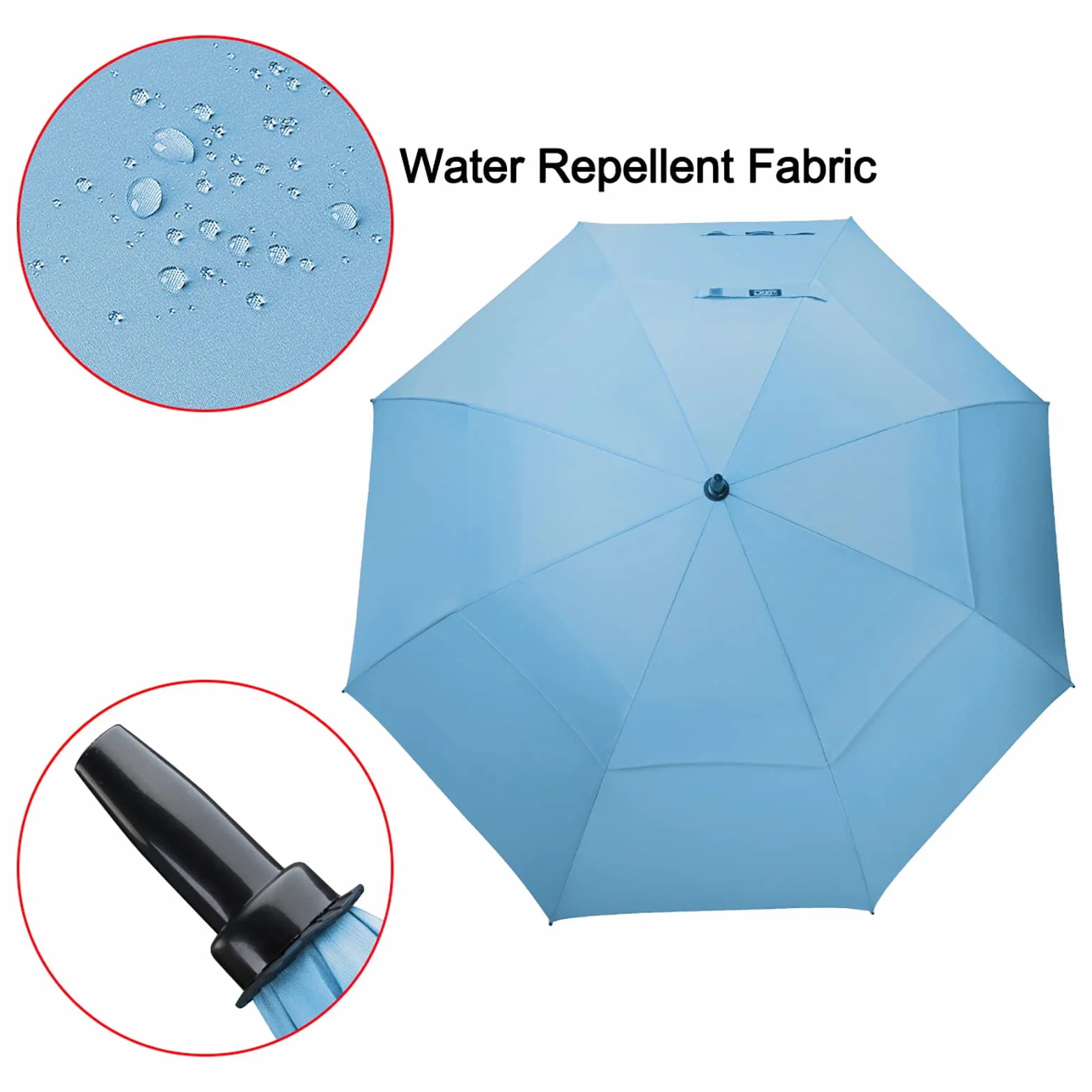 G4Free Automatycznie otwierany parasol golfowy, oversize, bardzo duży, podwójny, z otworem przeciwwiatrowym, wiatroszczelny, wodoszczelny, 120/137/157/173 cm