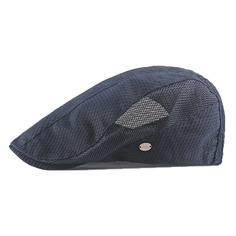 YAMEE Letnia czapka męska, czapka slajdowa, letnia, oddychająca siateczka, kapelusz przeciwsłoneczny, kapelusz letni, czapka baretowa, rozmiar 55 cm - 59 cm, 1/ciemnoniebieski, jeden rozmiar