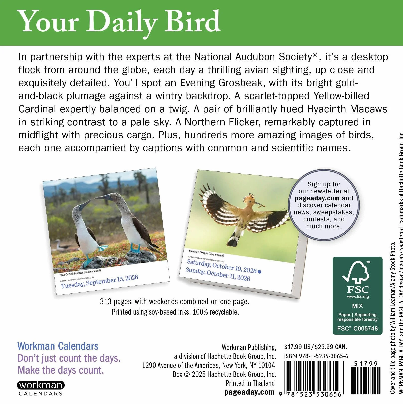 Audubon Birds Page-A-Day(r) Calendar 2026: The World's Favorite Bird Calendar