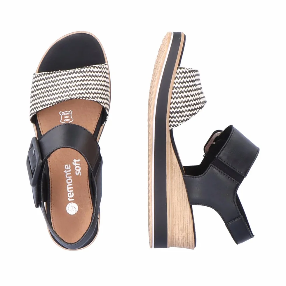 Remonte D6453 - Sandały klinowe. Kobiety