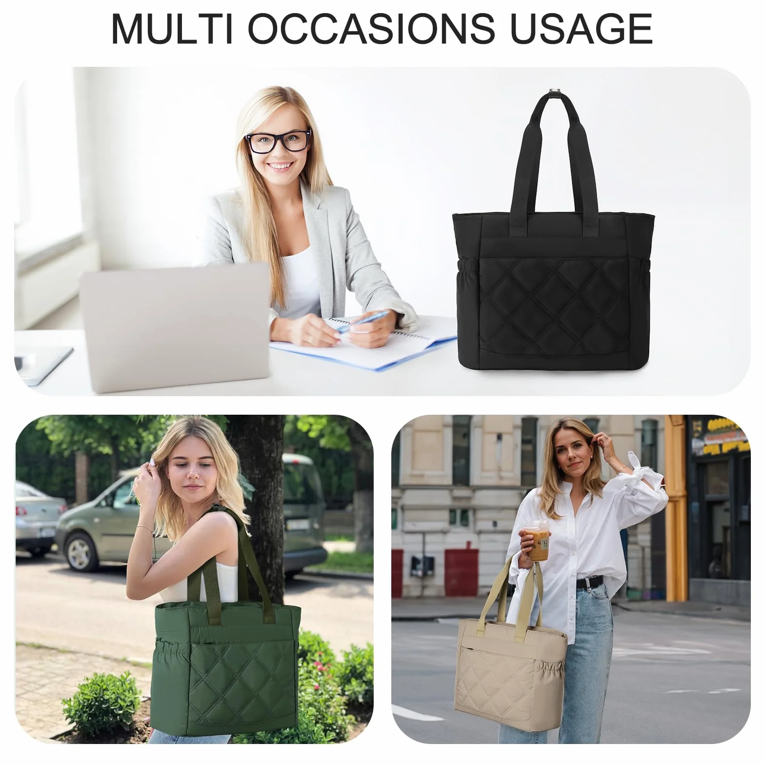 Chase Chic Torebka damska, duża torba na laptopa o przekątnej ekranu 15,6", do pracy, podróży
