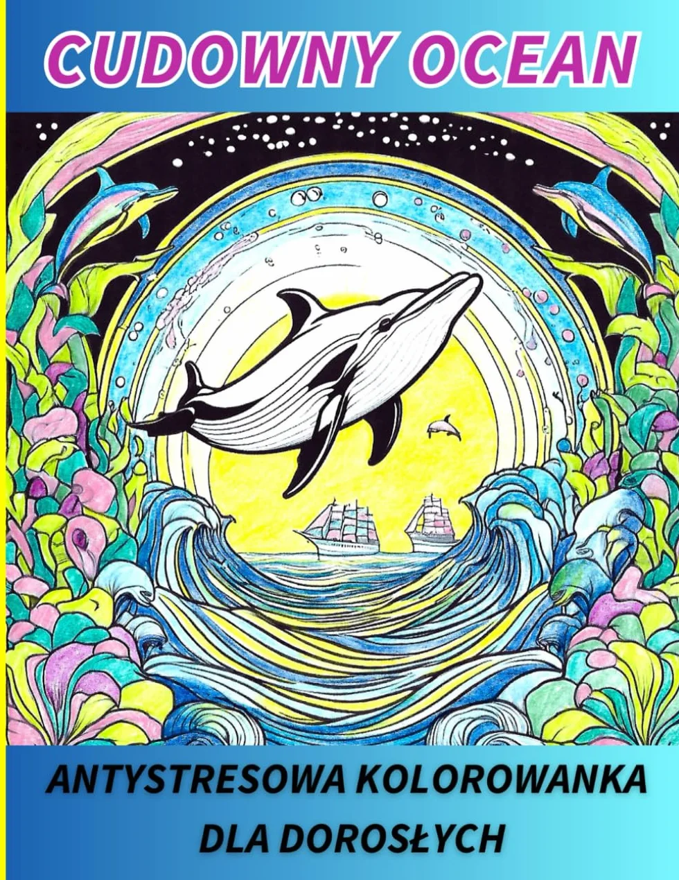 CUDOWNY OCEAN ANTYSTRESOWA KOLOROWANKA DLA DOROSŁYCH: 50 Magicznych Obrazów; Wiek 10 +; rozbudź swoją kreatywność; terapia lękowa; ukryte słowa
