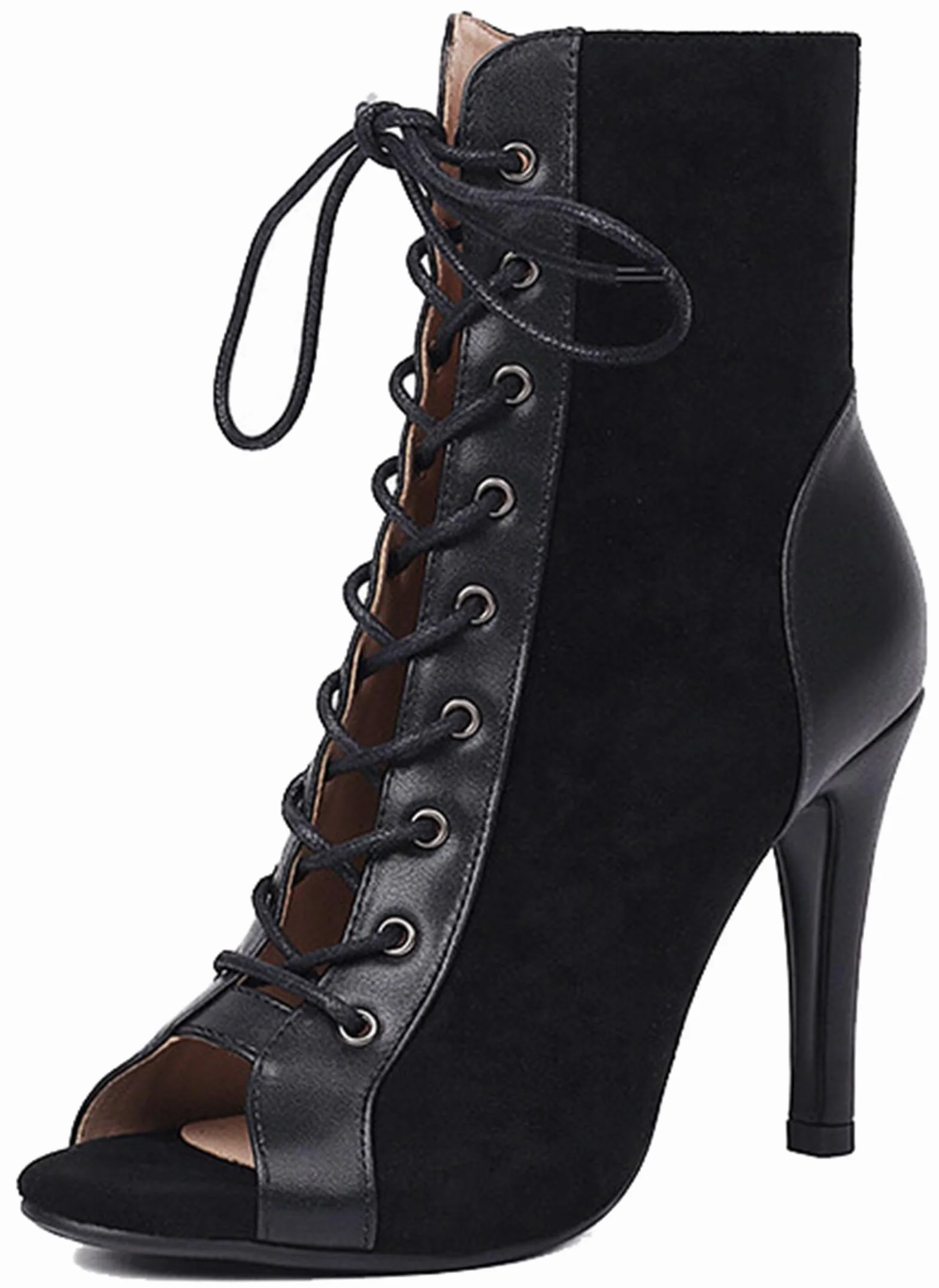 Damskie botki Jazz Stiletto obcas Sexy otwarty impreza wieczór buty Z012