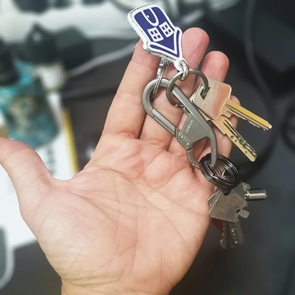 Breloczki do kluczy ze stopu cynku, 1 x wytrzymały metalowy brelok, breloczek do kluczy samochodowych z 2 pierścieniami, podwójne klipsy, breloki do kluczy dla mężczyzn i kobiet (czarny