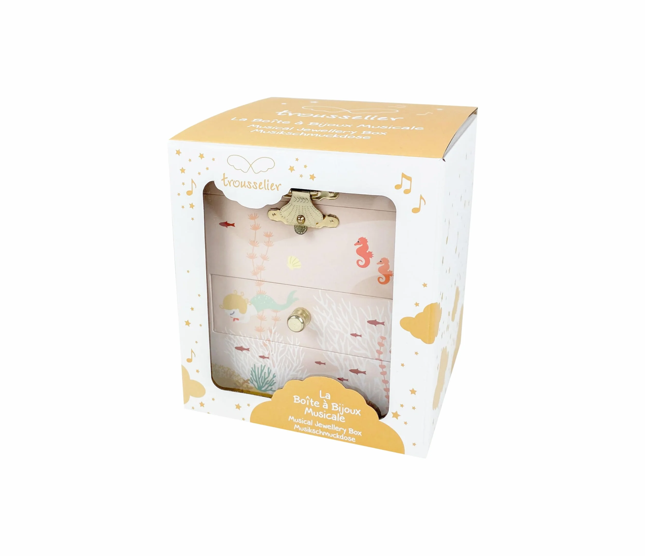 Trousselier- Musical Box z 3 Drawers Syrenka, S13042, różowy